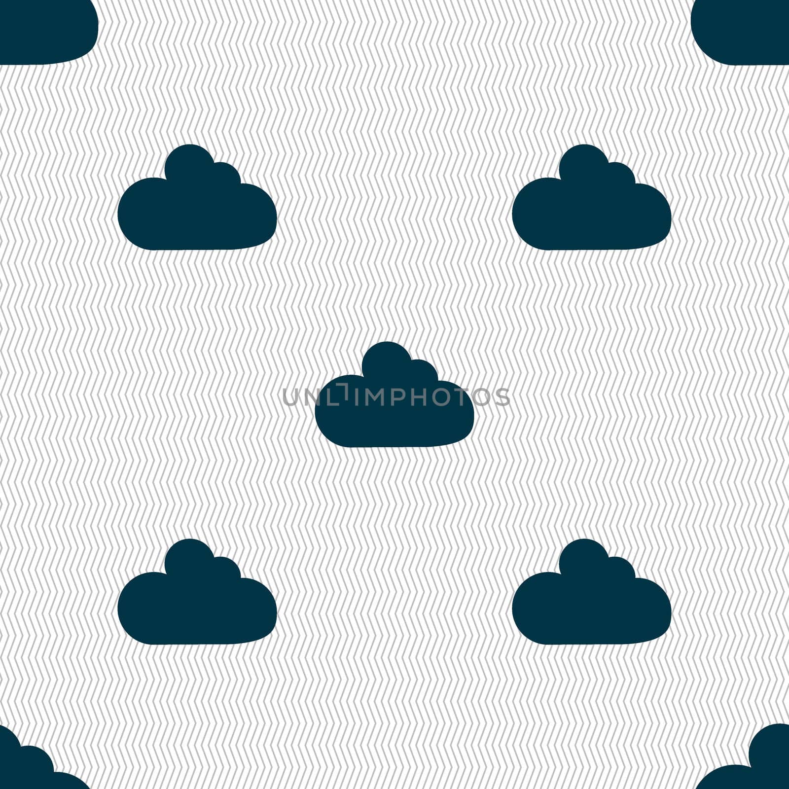 Cloud sign icon. Data storage symbol. Seamless abstract background with geometric shapes.  by serhii_lohvyniuk