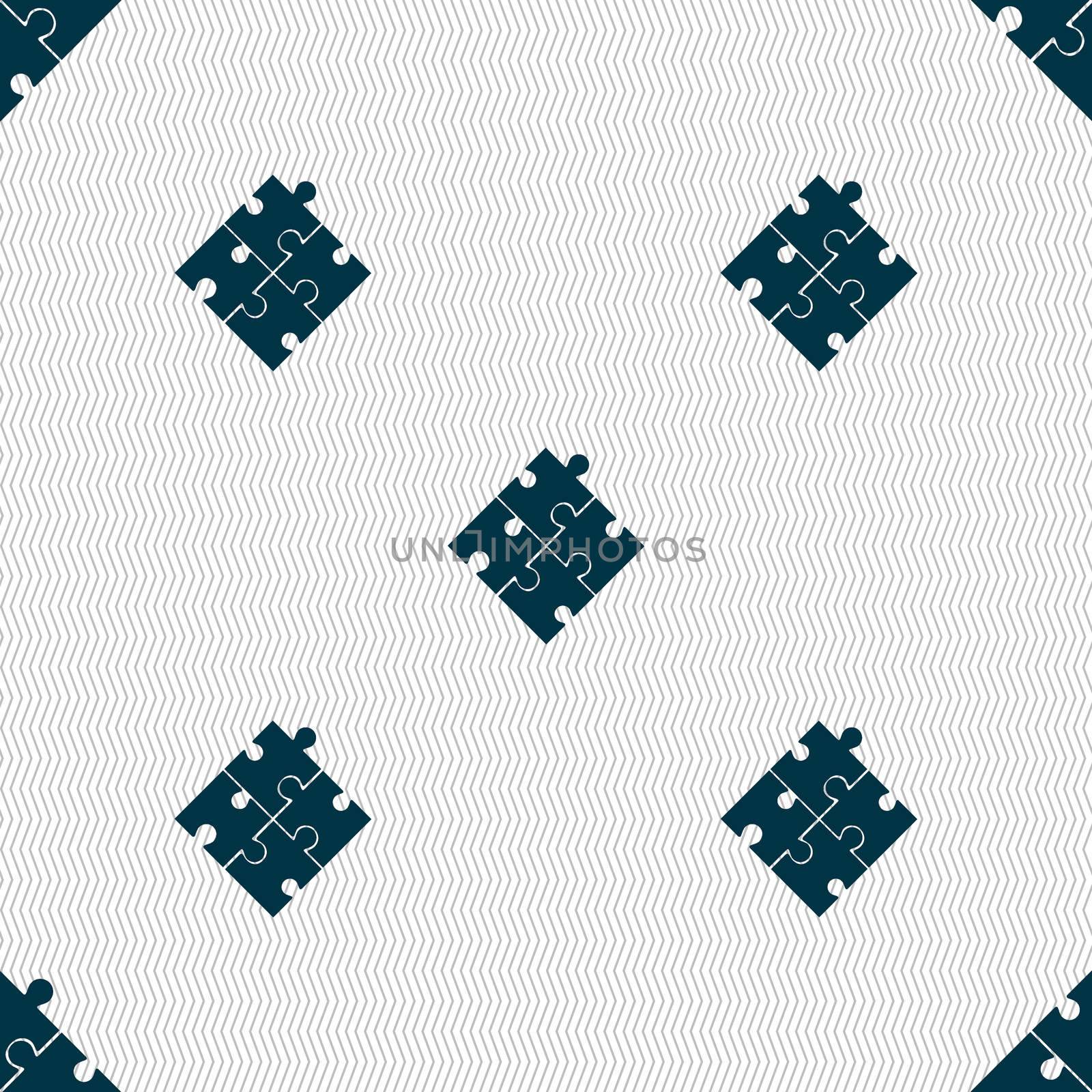 Puzzle piece icon sign. Seamless abstract background with geometric shapes.  by serhii_lohvyniuk
