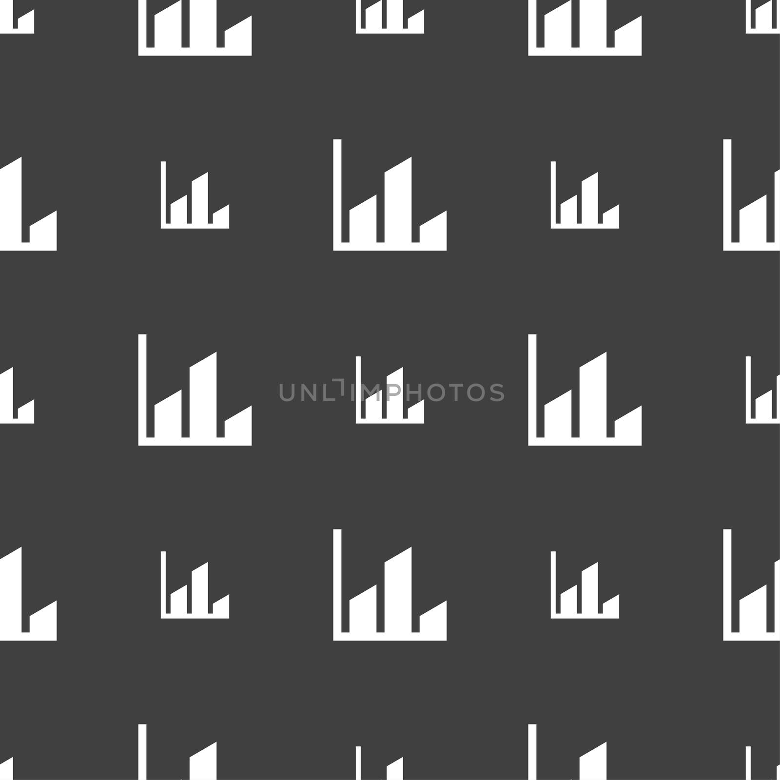 Chart icon sign. Seamless pattern on a gray background.  by serhii_lohvyniuk