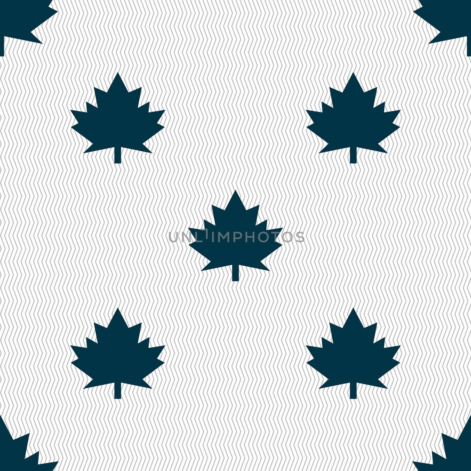 Maple leaf icon. Seamless abstract background with geometric shapes.  by serhii_lohvyniuk