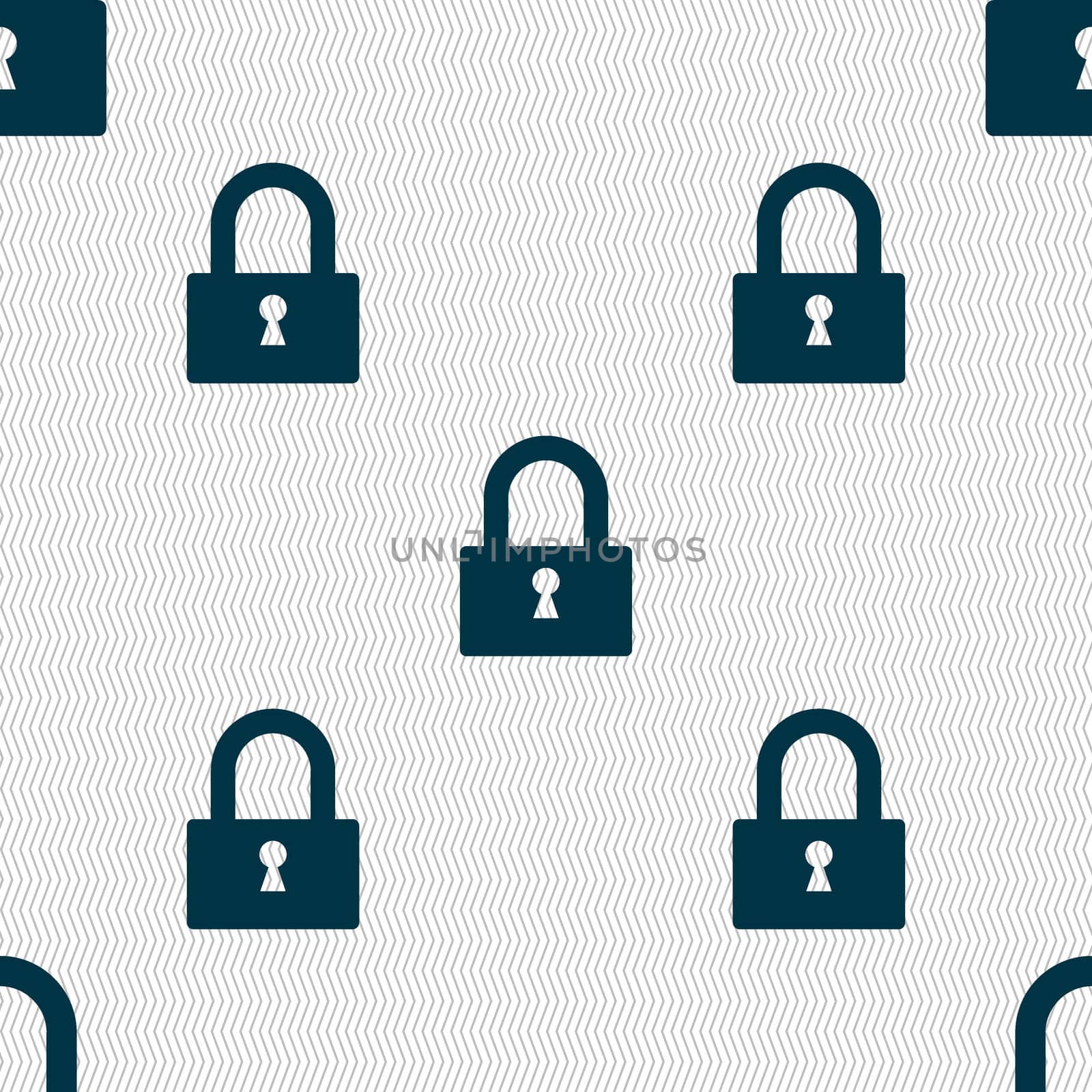 Lock sign icon. Locker symbol. Seamless abstract background with geometric shapes. illustration