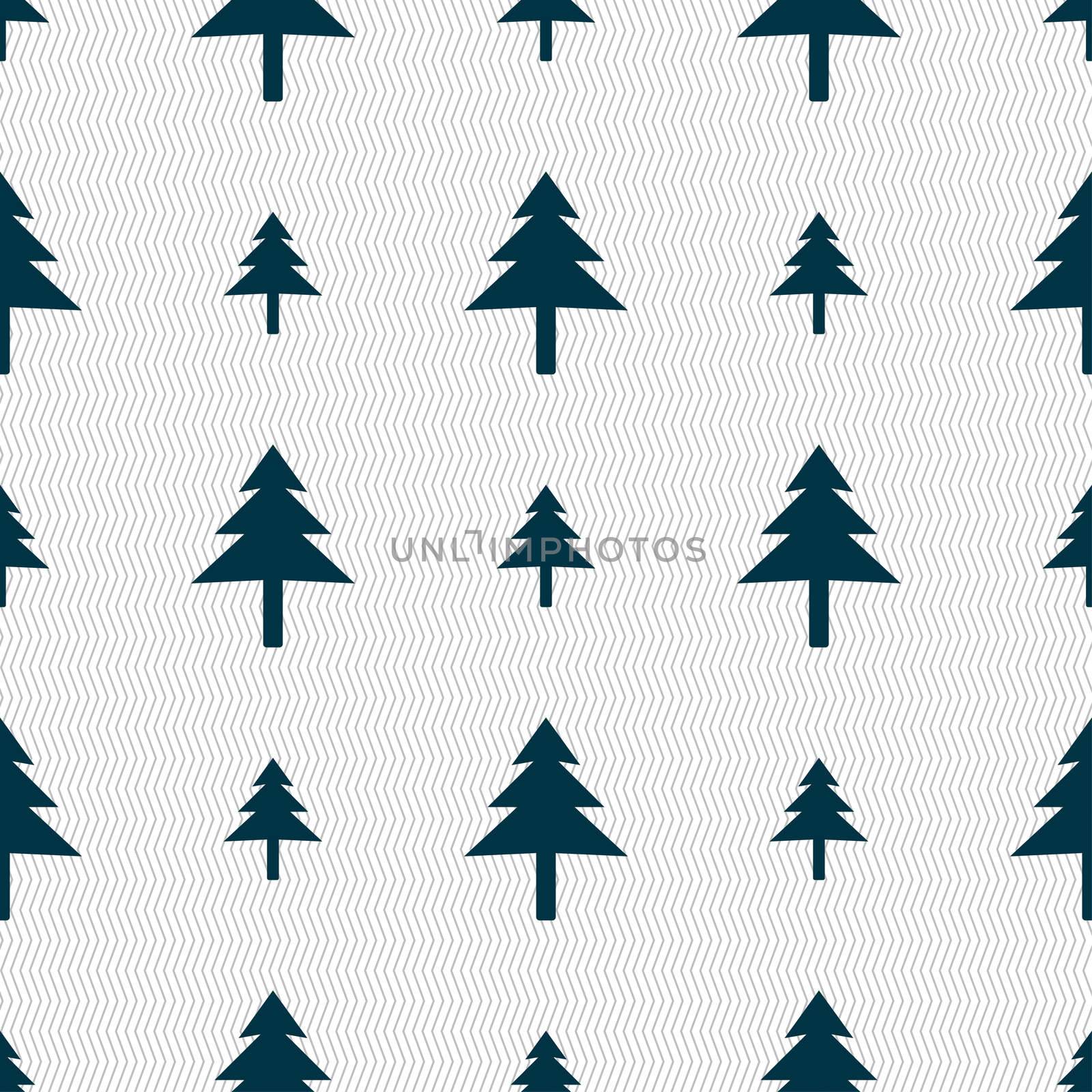 Christmas tree icon sign. Seamless pattern with geometric texture.  by serhii_lohvyniuk