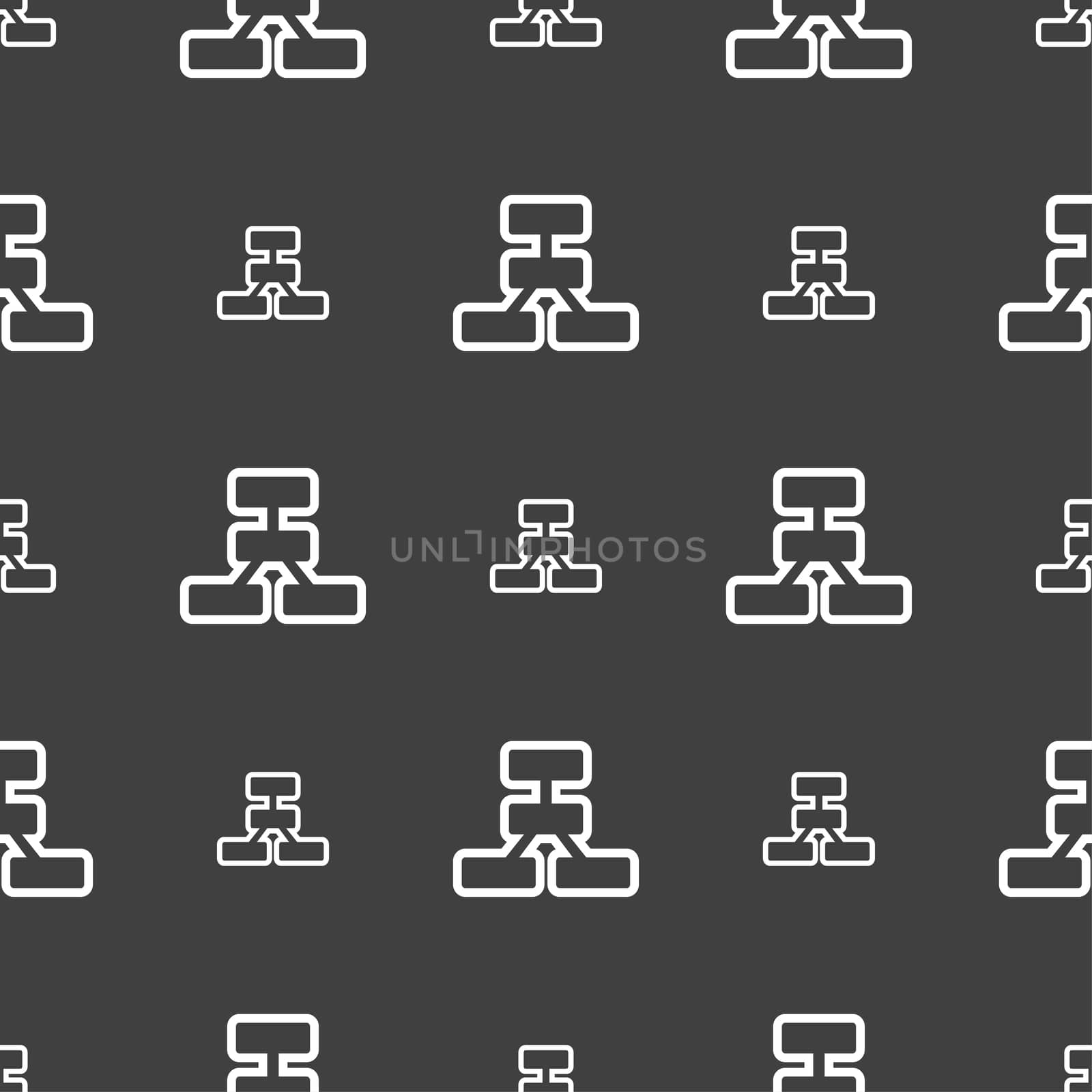 Network icon sign. Seamless pattern on a gray background.  by serhii_lohvyniuk