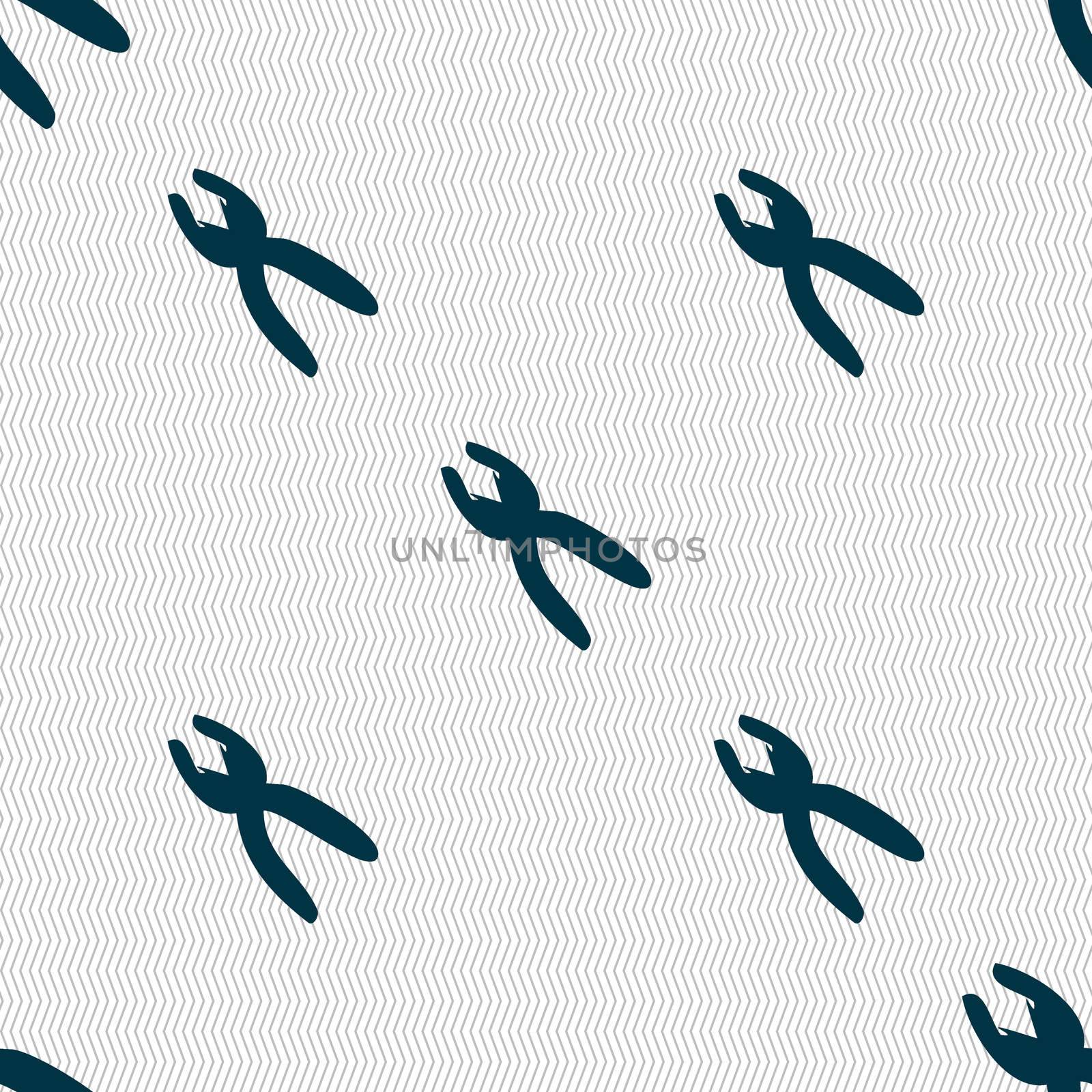 pliers icon sign. Seamless abstract background with geometric shapes.  by serhii_lohvyniuk