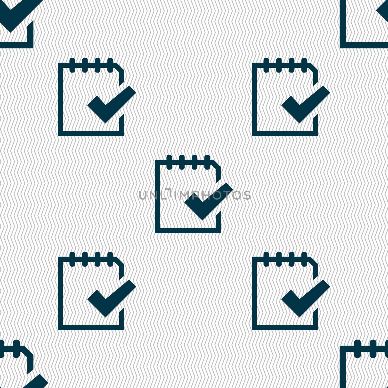 Edit document sign icon. Seamless abstract background with geometric shapes. illustration