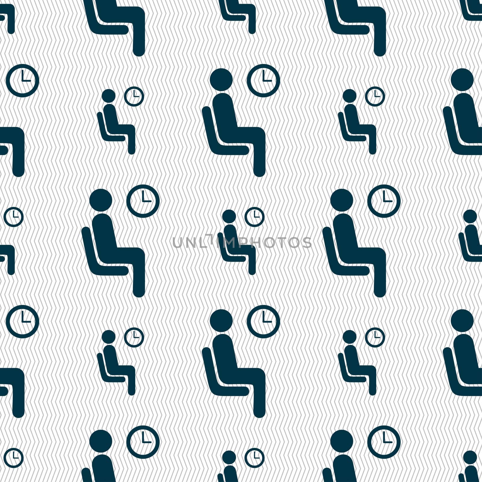 waiting icon sign. Seamless pattern with geometric texture. illustration