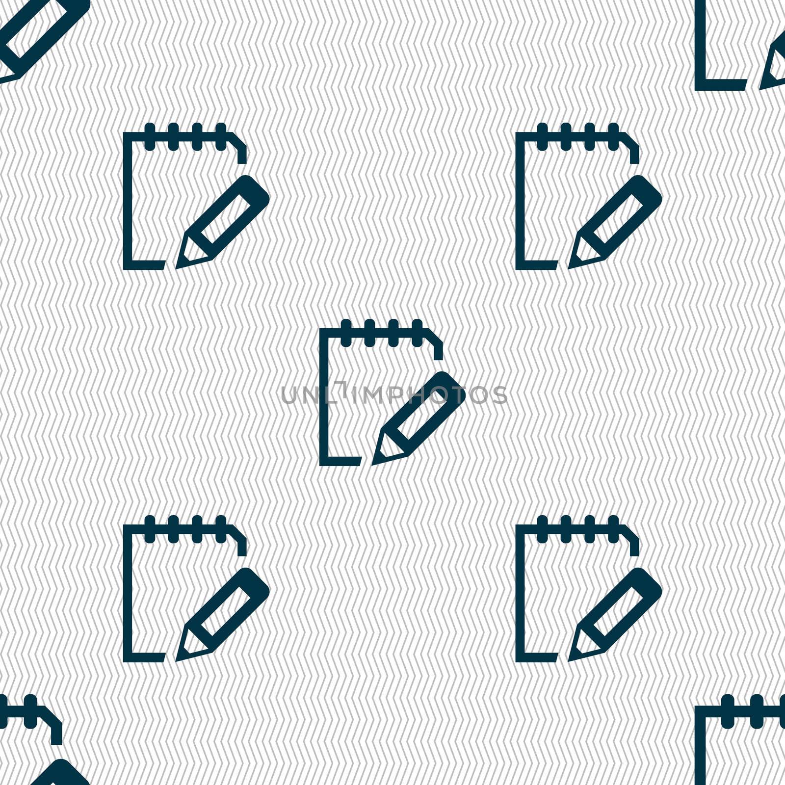 Edit document sign icon. Seamless abstract background with geometric shapes.  by serhii_lohvyniuk