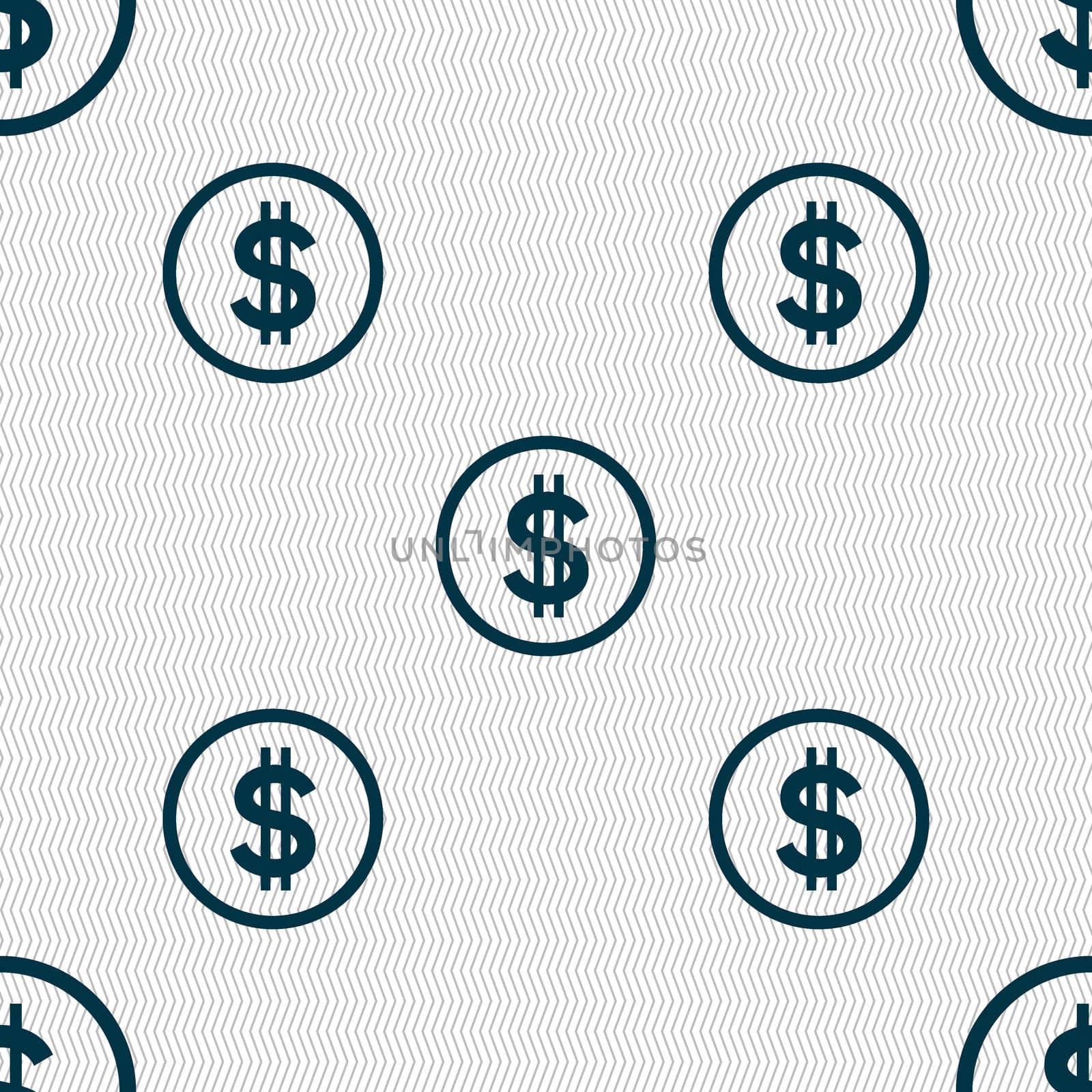 Dollar icon sign. Seamless abstract background with geometric shapes.  by serhii_lohvyniuk