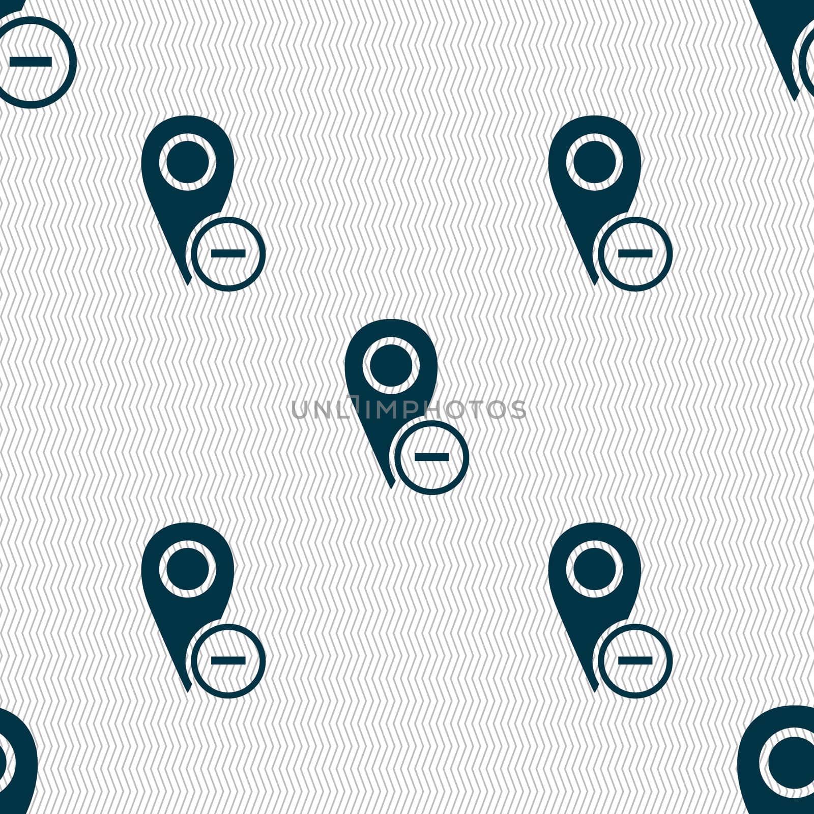 Map pointer icon sign. Seamless abstract background with geometric shapes.  by serhii_lohvyniuk