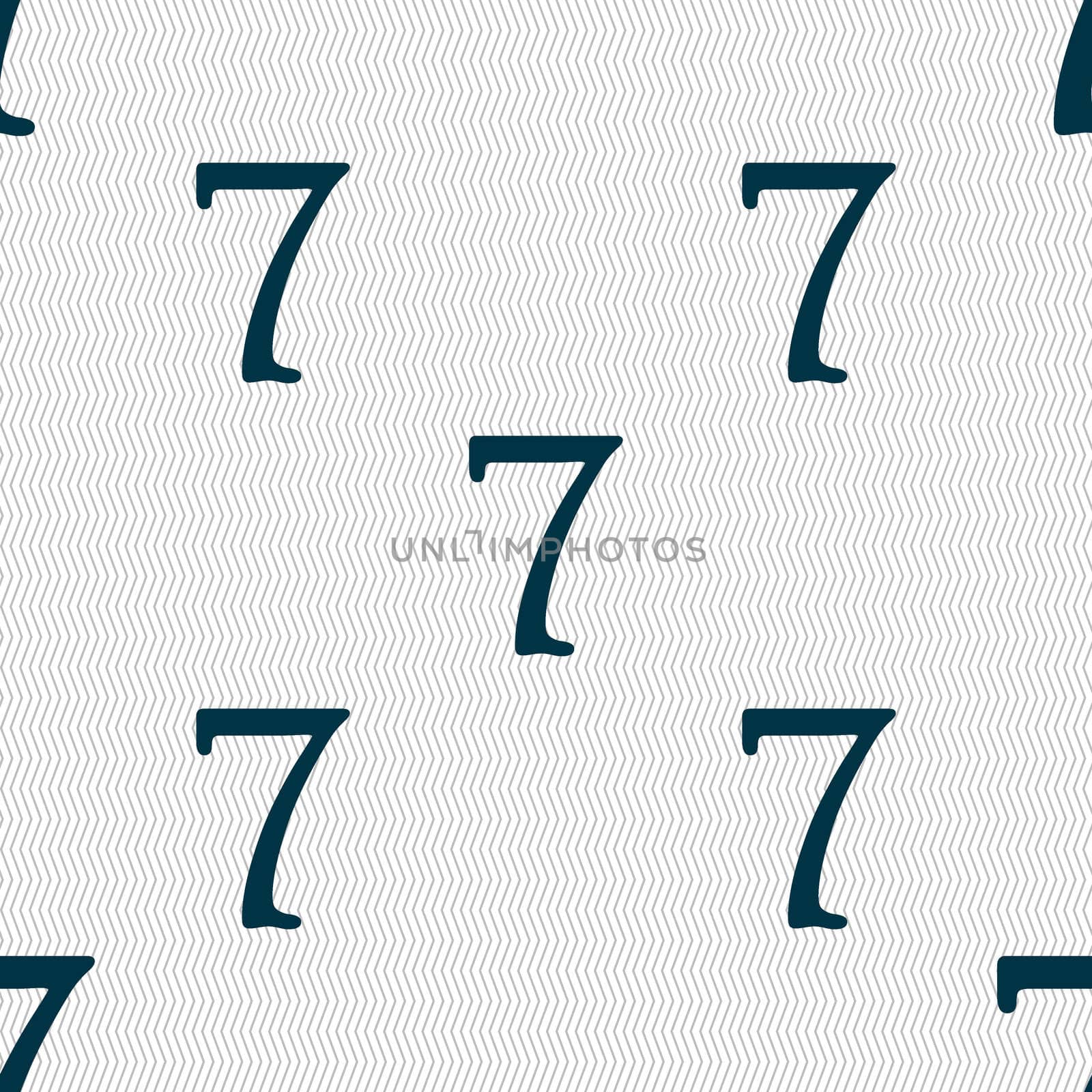 number seven icon sign. Seamless abstract background with geometric shapes.  by serhii_lohvyniuk