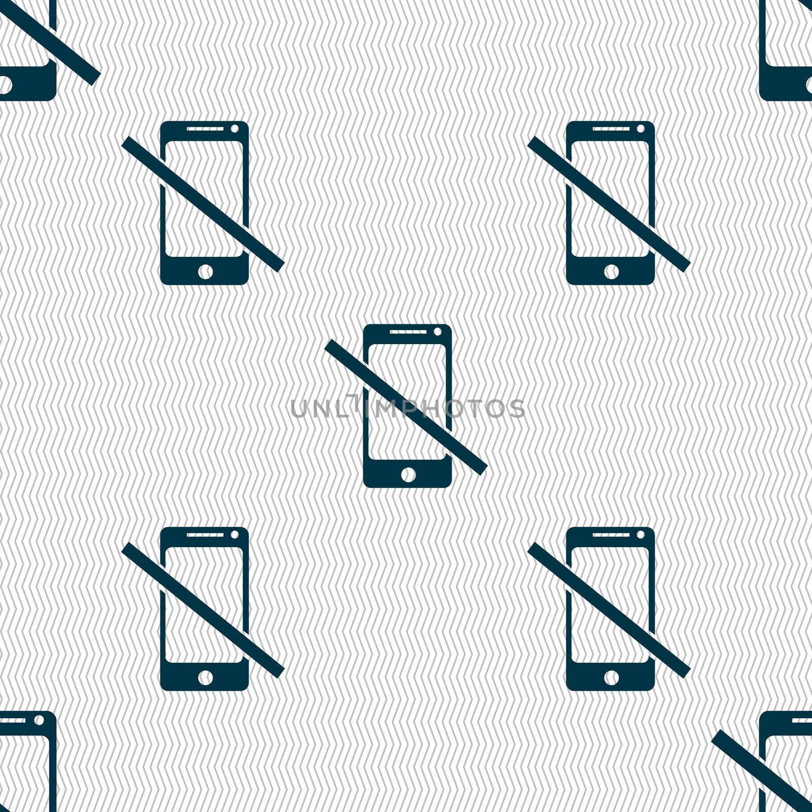 Do not call. Smartphone signs icon. Support symbol. Seamless abstract background with geometric shapes. illustration