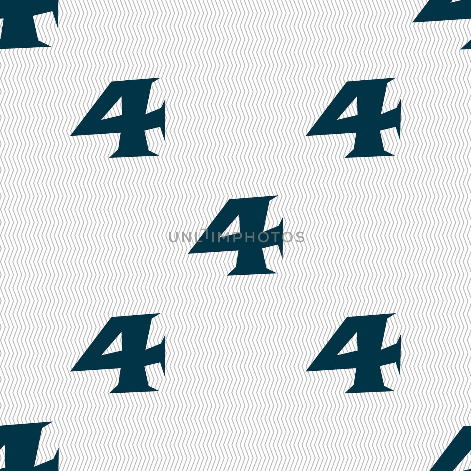 number four icon sign. Seamless abstract background with geometric shapes.  by serhii_lohvyniuk