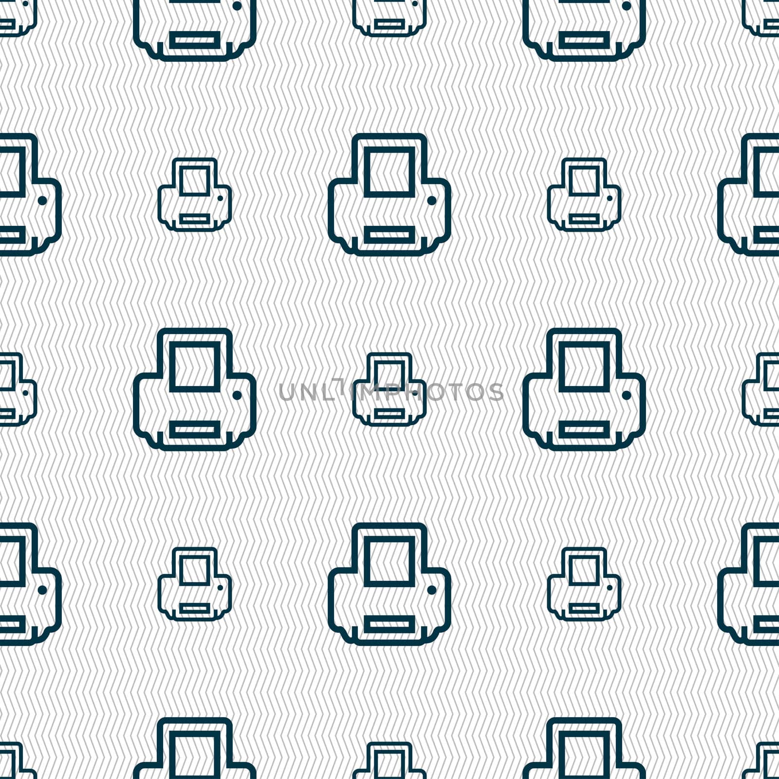 Printing icon sign. Seamless pattern with geometric texture. illustration