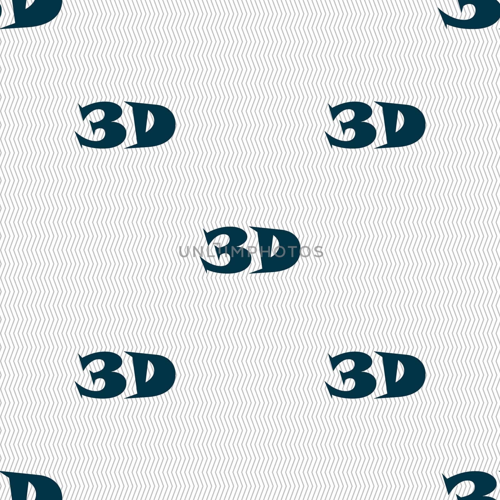 3D sign icon. 3D-New technology symbol. Seamless abstract background with geometric shapes.  by serhii_lohvyniuk
