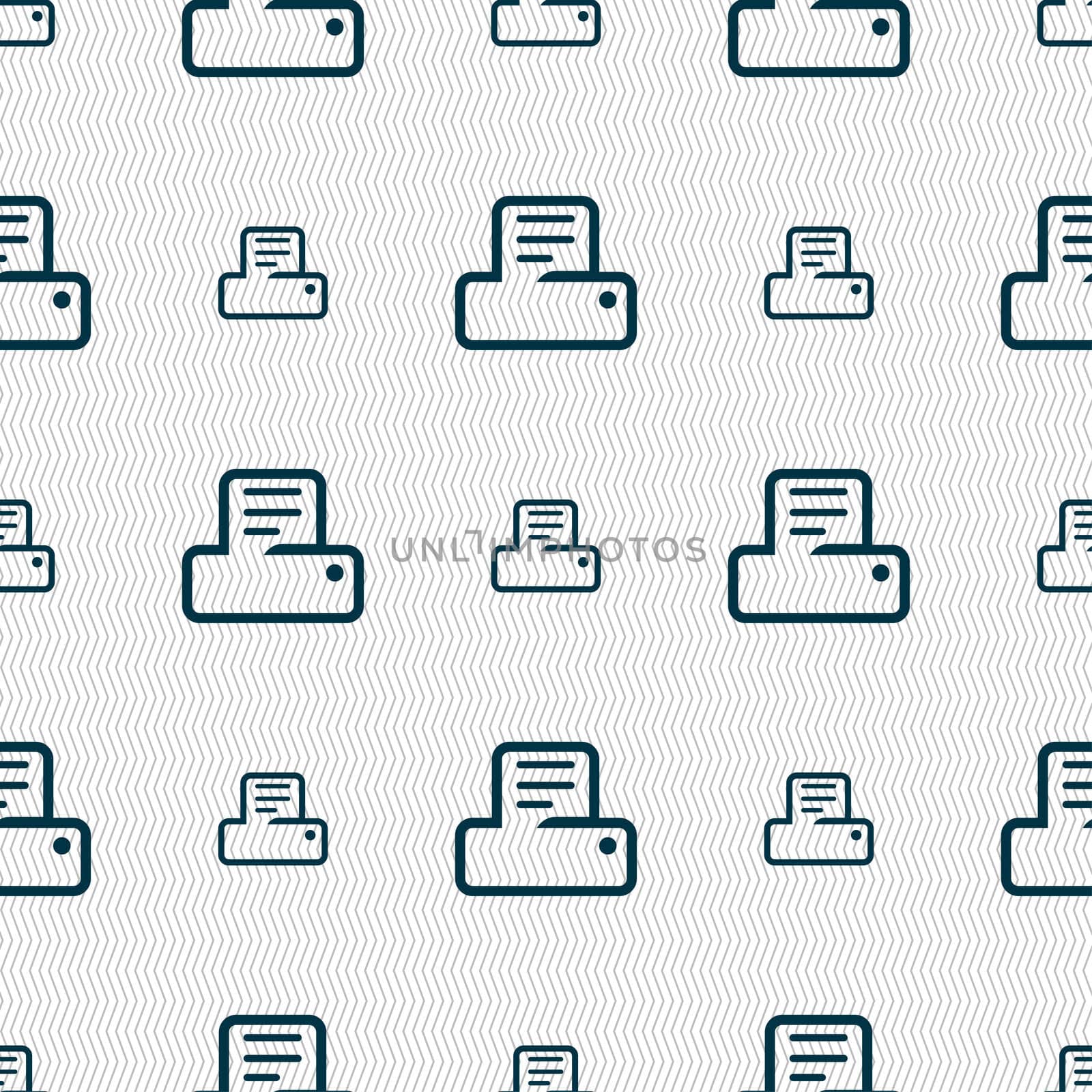 Printing icon sign. Seamless pattern with geometric texture. illustration