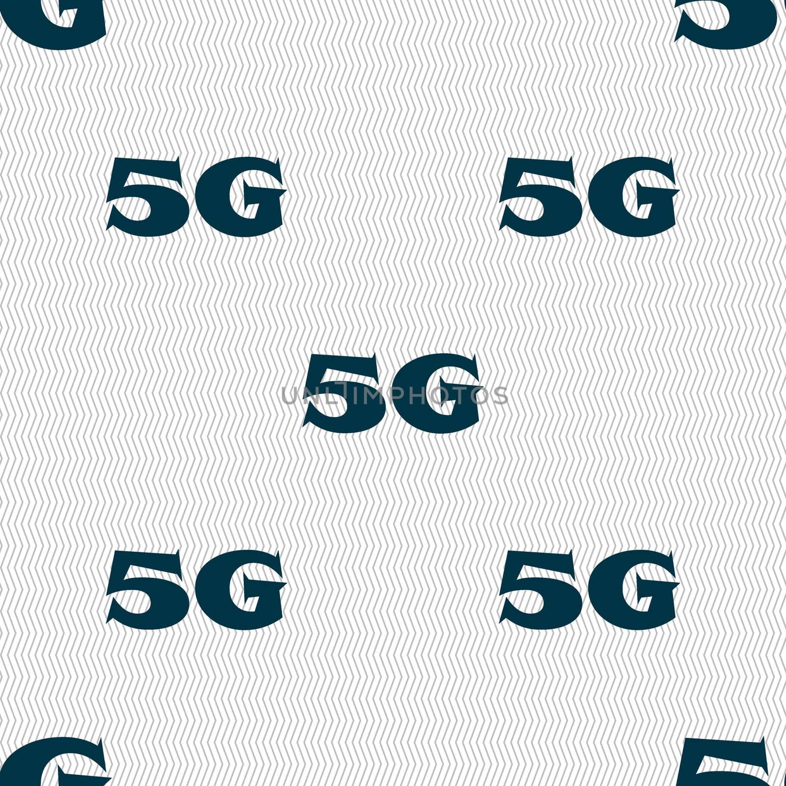 5G sign icon. Mobile telecommunications technology symbol. Seamless abstract background with geometric shapes. illustration