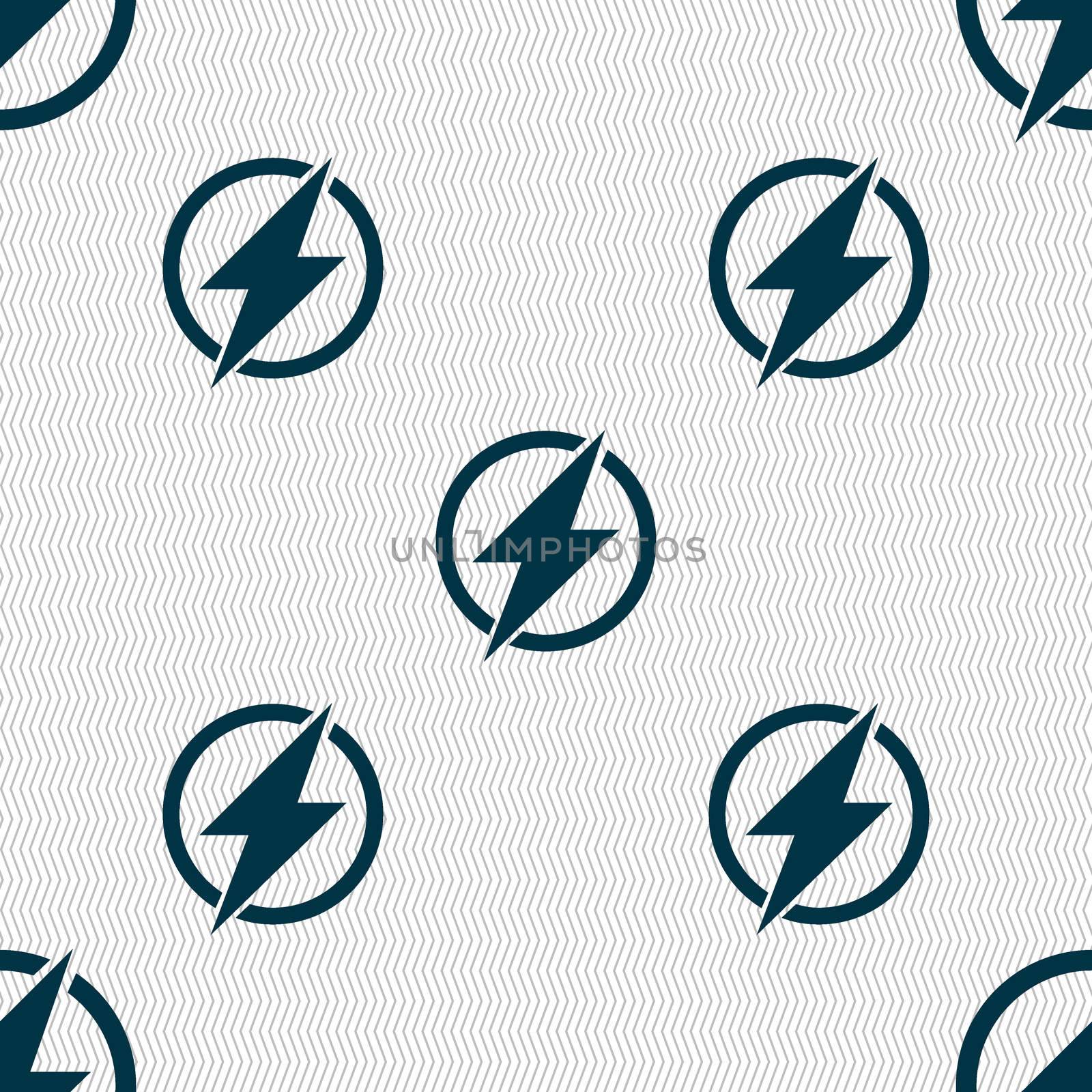 Photo flash sign icon. Lightning symbol. Seamless abstract background with geometric shapes.  by serhii_lohvyniuk