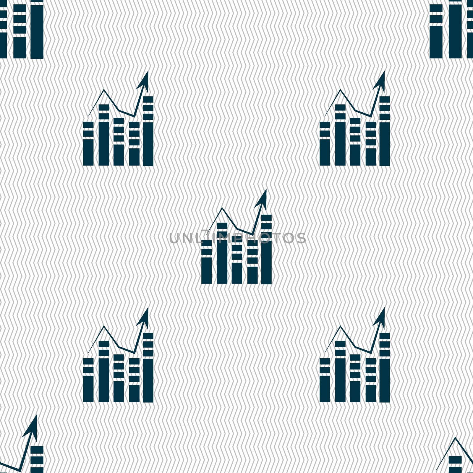 Graph icon sign. Seamless abstract background with geometric shapes.  by serhii_lohvyniuk