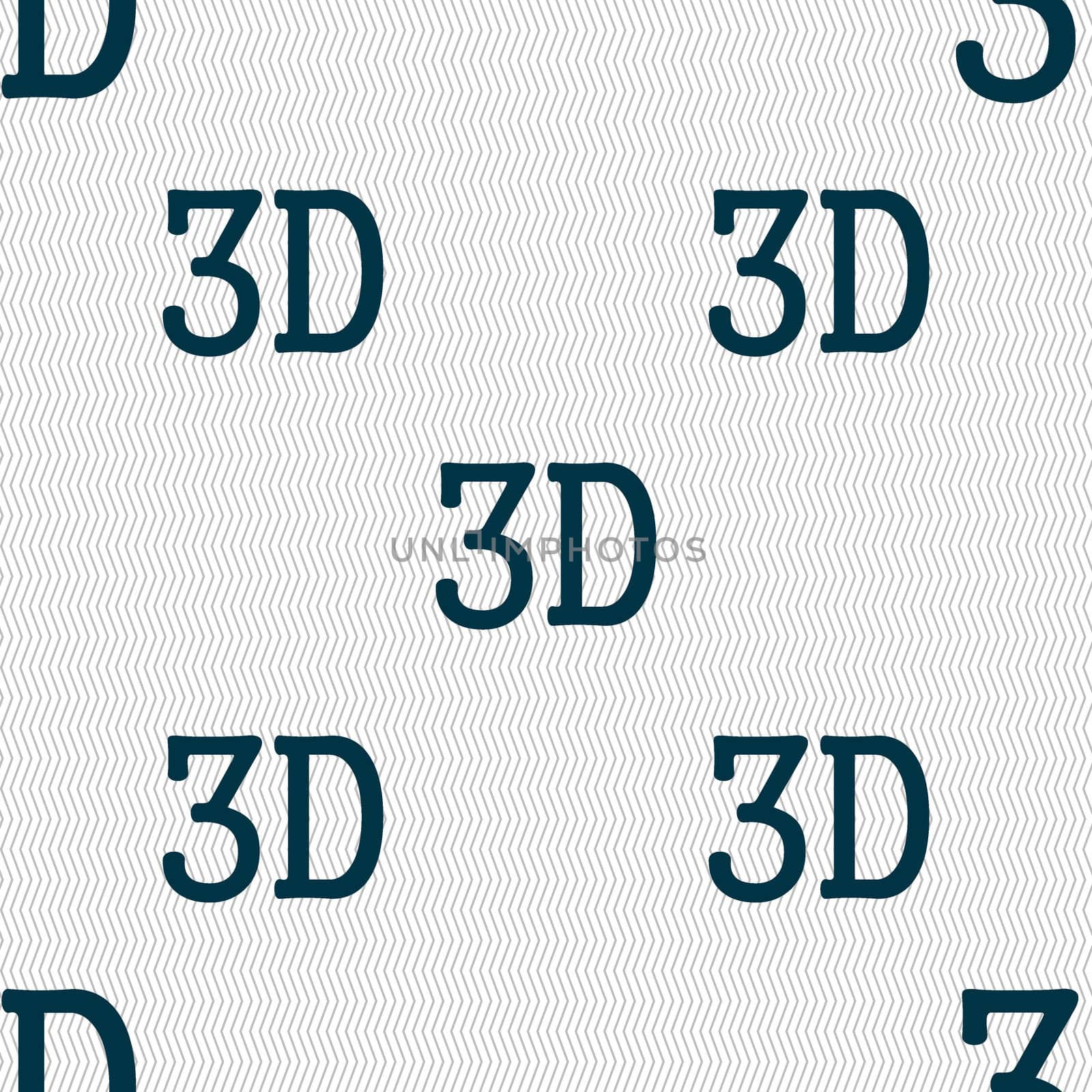 3D sign icon. 3D-New technology symbol. Seamless abstract background with geometric shapes.  by serhii_lohvyniuk