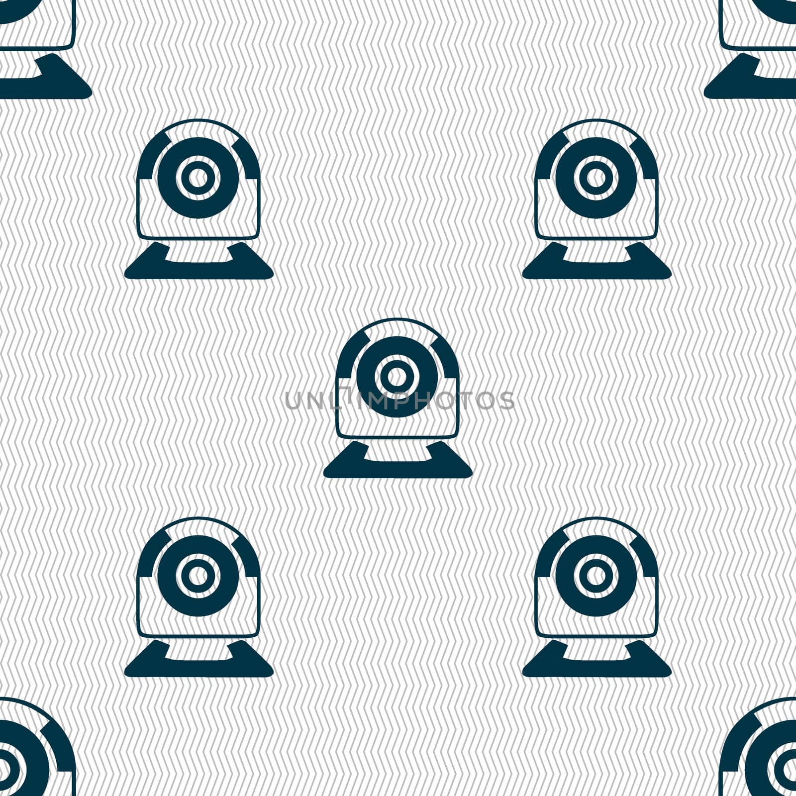 Webcam sign icon. Web video chat symbol. Camera chat. Seamless abstract background with geometric shapes.  by serhii_lohvyniuk