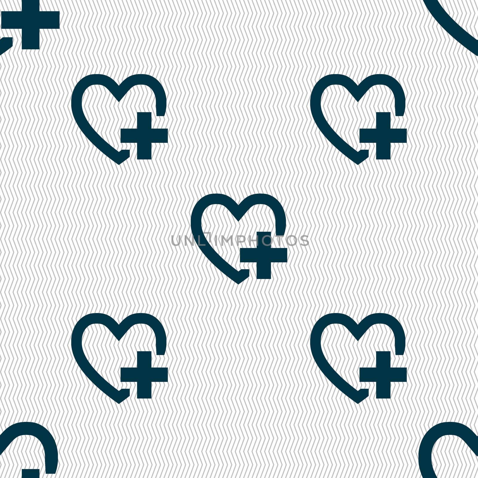 Heart sign icon. Love symbol. Seamless abstract background with geometric shapes. illustration