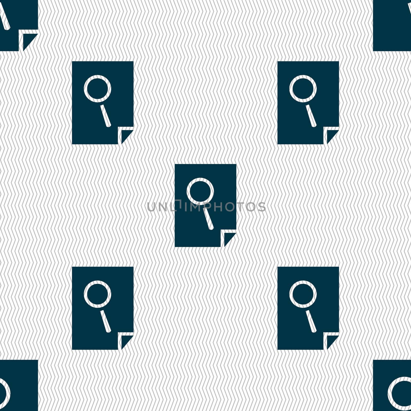 Search in file sign icon. Find in document symbol. Seamless abstract background with geometric shapes. illustration