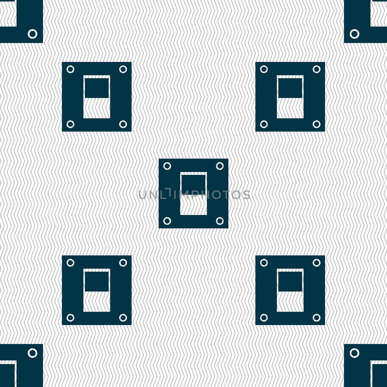 Power switch icon sign. Seamless abstract background with geometric shapes. illustration