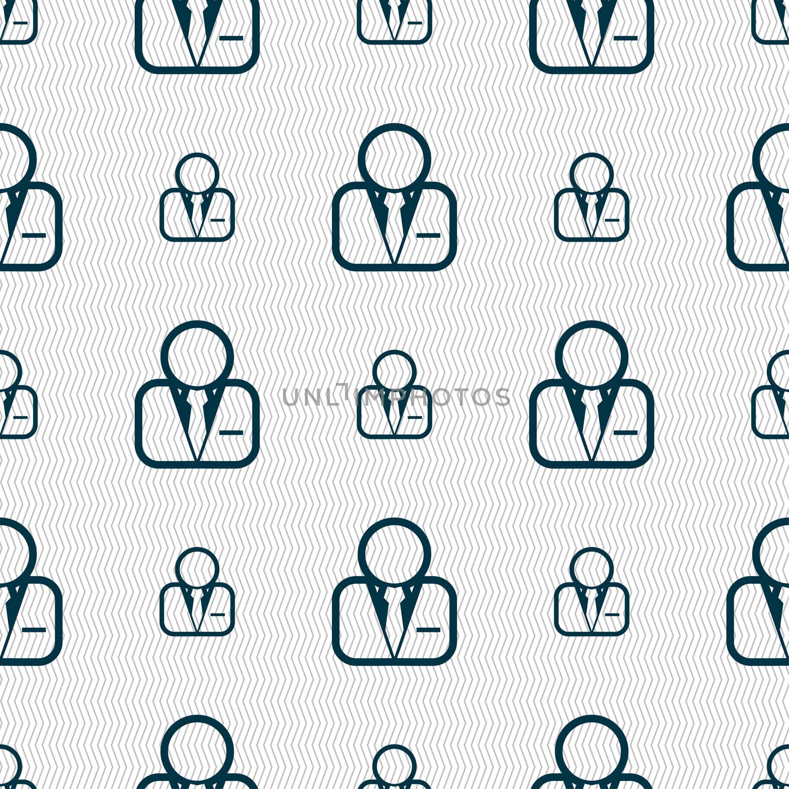 Avatar icon sign. Seamless pattern with geometric texture. illustration