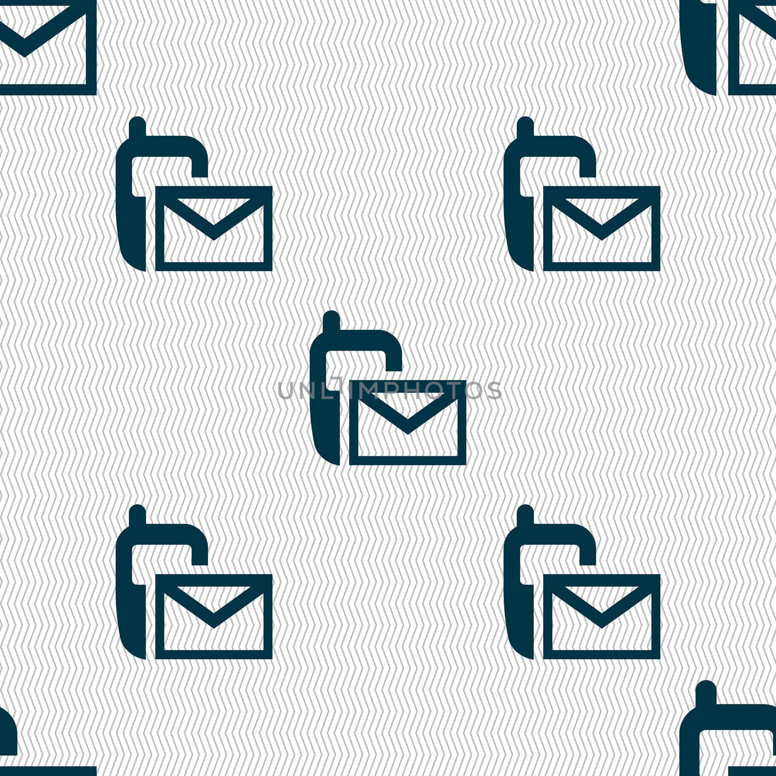 Mail icon. Envelope symbol. Message sms sign. Seamless abstract background with geometric shapes. illustration