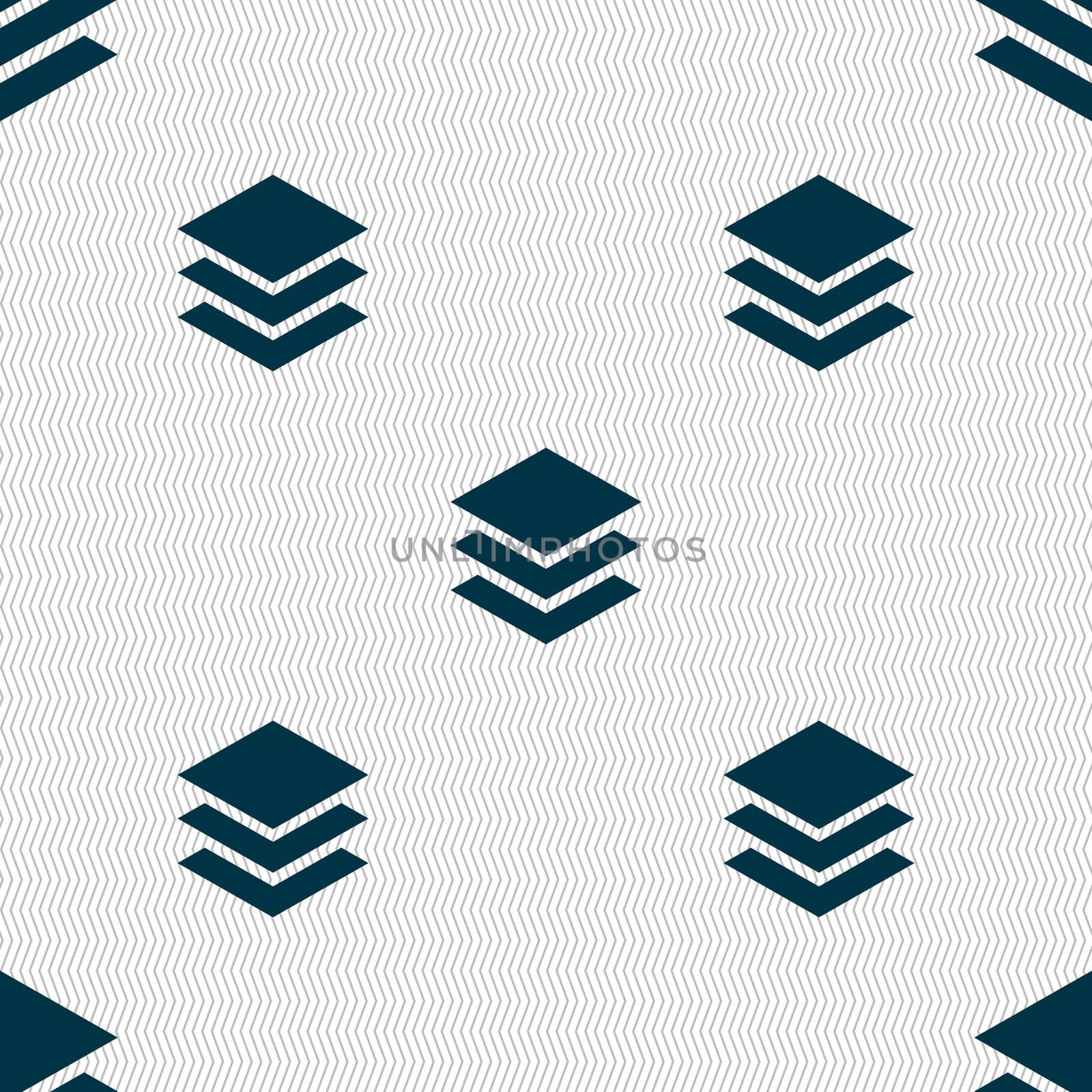 Layers icon sign. Seamless abstract background with geometric shapes.  by serhii_lohvyniuk