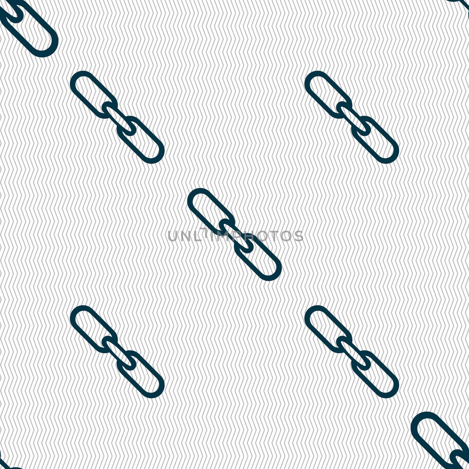 Link sign icon. Hyperlink chain symbol. Seamless abstract background with geometric shapes. illustration