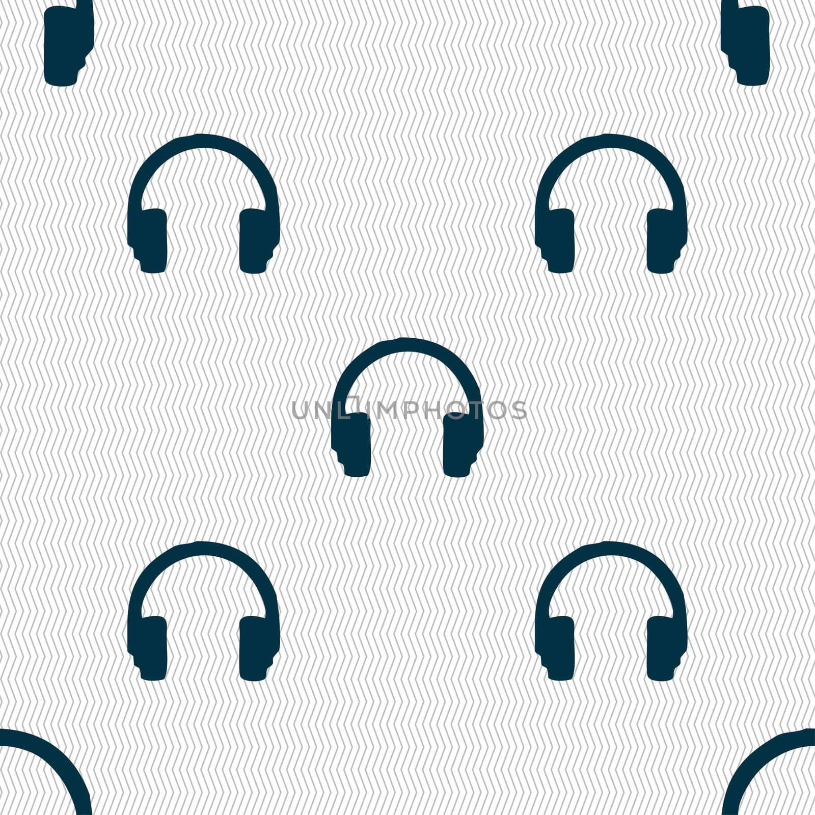 headsets icon sign. Seamless pattern with geometric texture.  by serhii_lohvyniuk