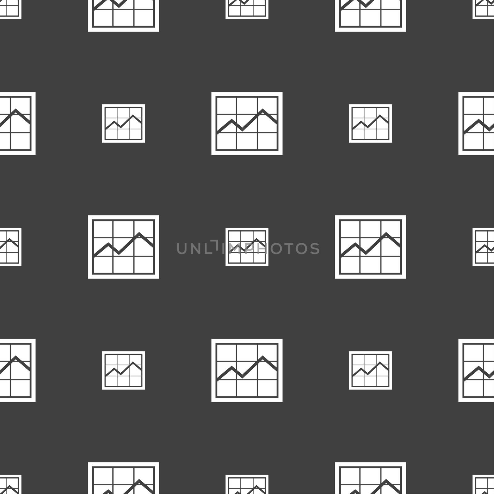 Chart icon sign. Seamless pattern on a gray background. illustration