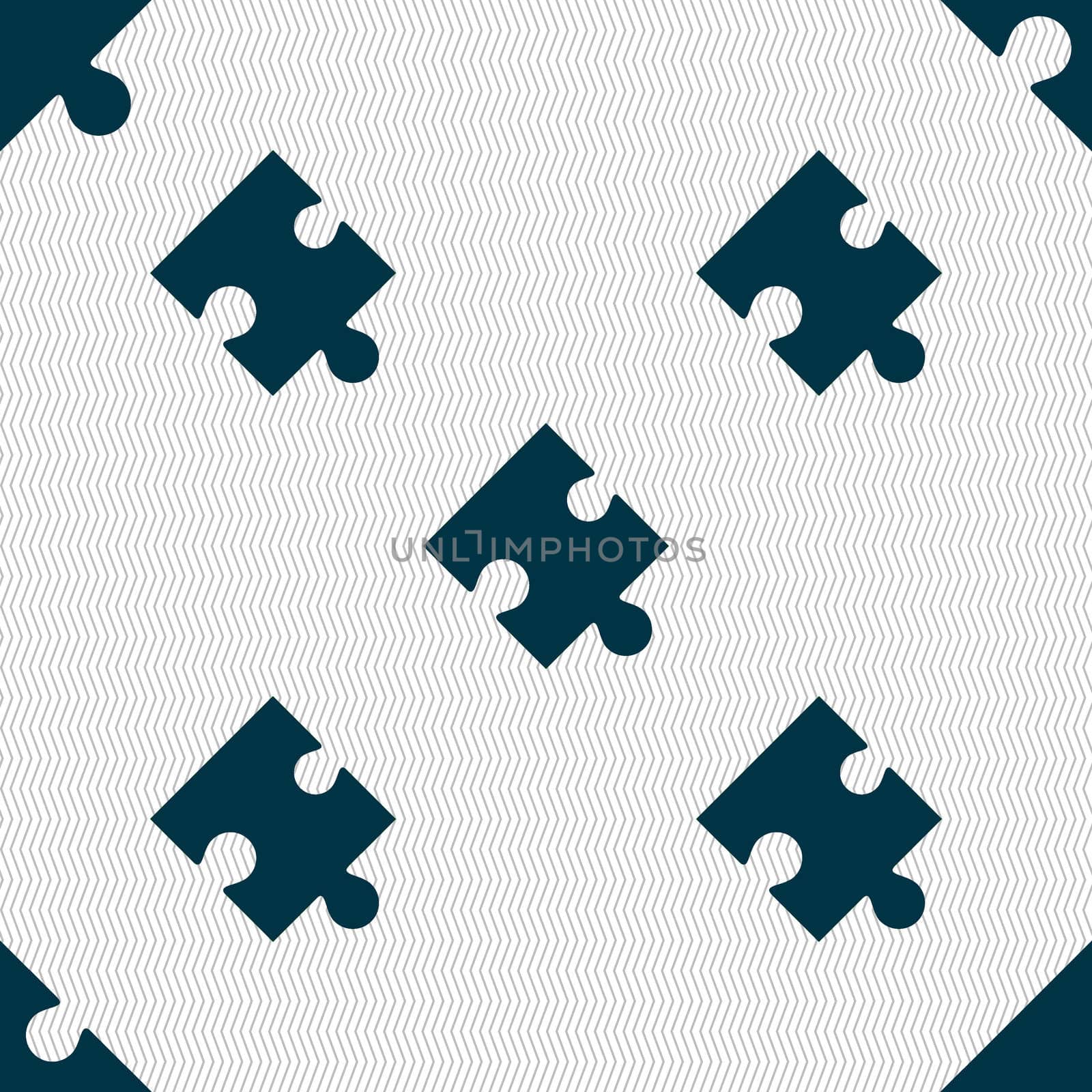 Puzzle piece icon sign. Seamless abstract background with geometric shapes. illustration