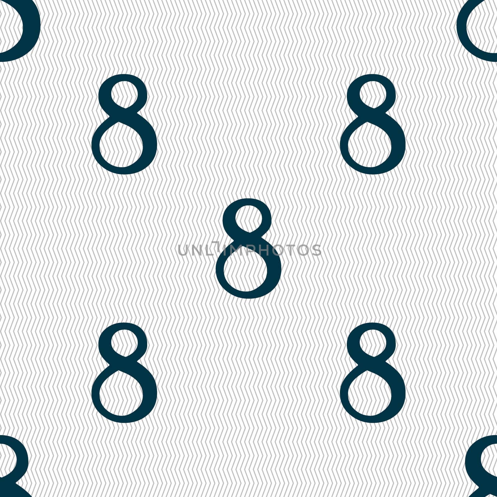 number Eight icon sign. Seamless abstract background with geometric shapes.  by serhii_lohvyniuk