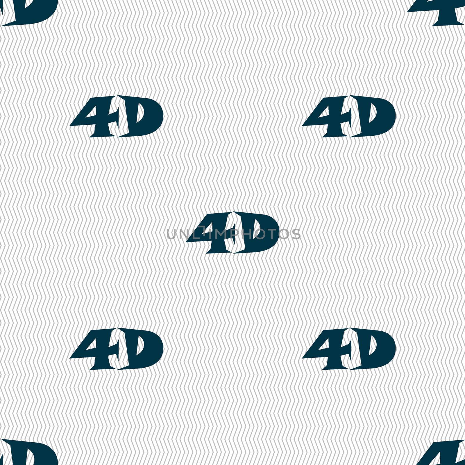 4D sign icon. 4D-New technology symbol. Seamless abstract background with geometric shapes.  by serhii_lohvyniuk