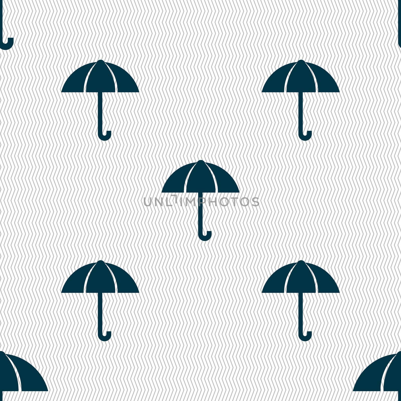 Umbrella sign icon. Rain protection symbol. Seamless abstract background with geometric shapes.  by serhii_lohvyniuk