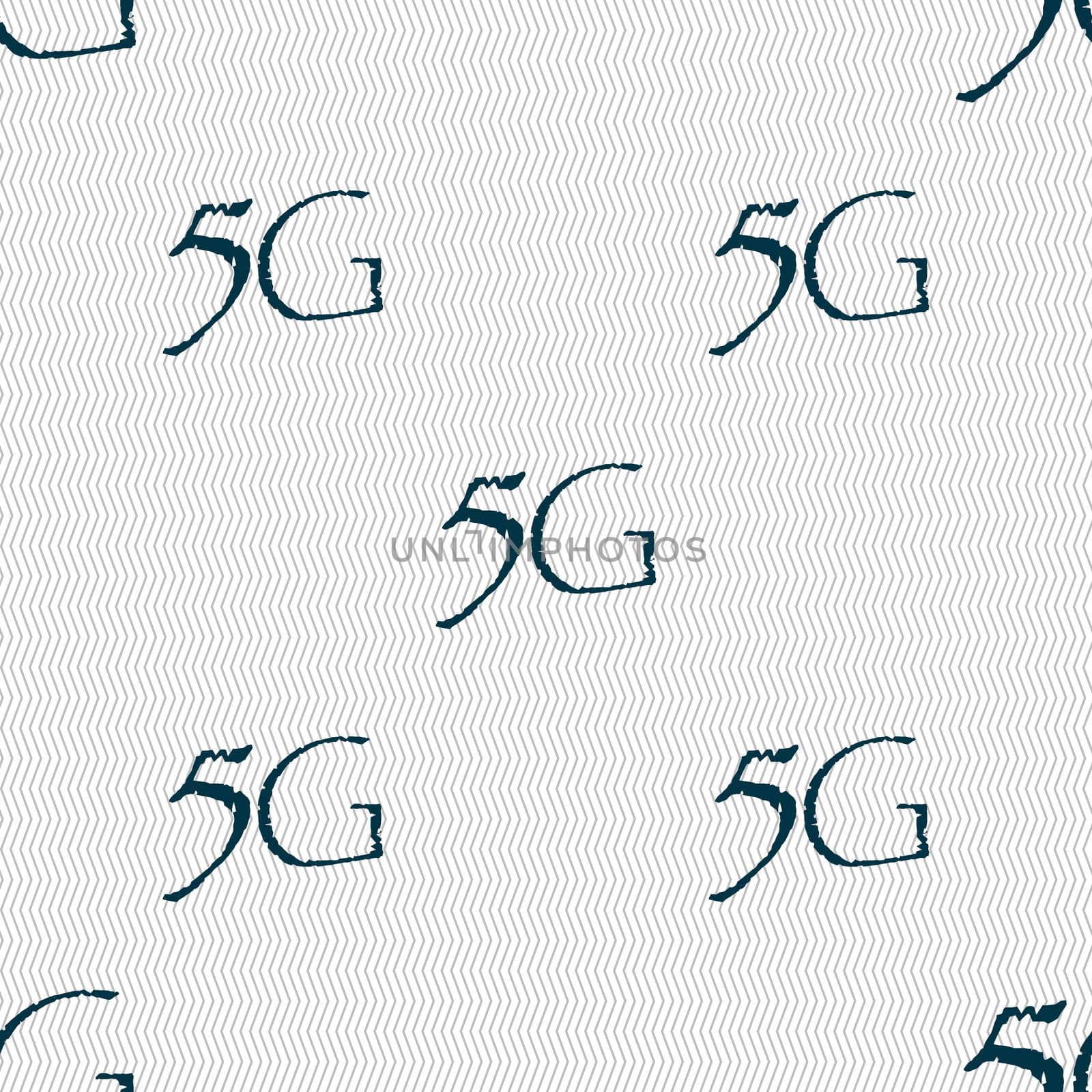 5G sign icon. Mobile telecommunications technology symbol. Seamless abstract background with geometric shapes.  by serhii_lohvyniuk