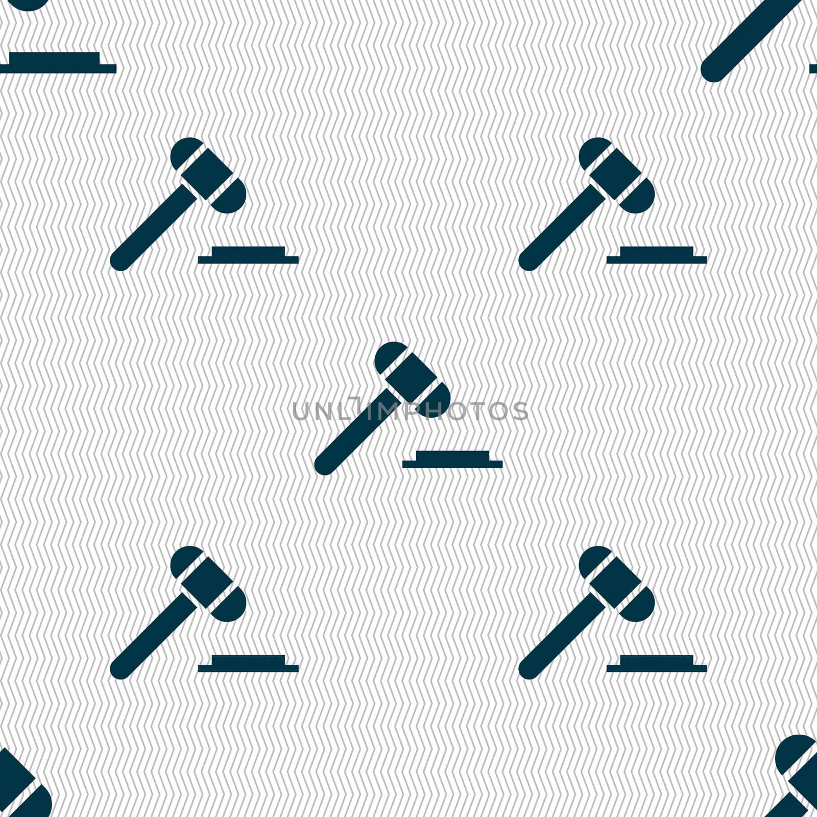 judge hammer icon. Seamless abstract background with geometric shapes.  by serhii_lohvyniuk