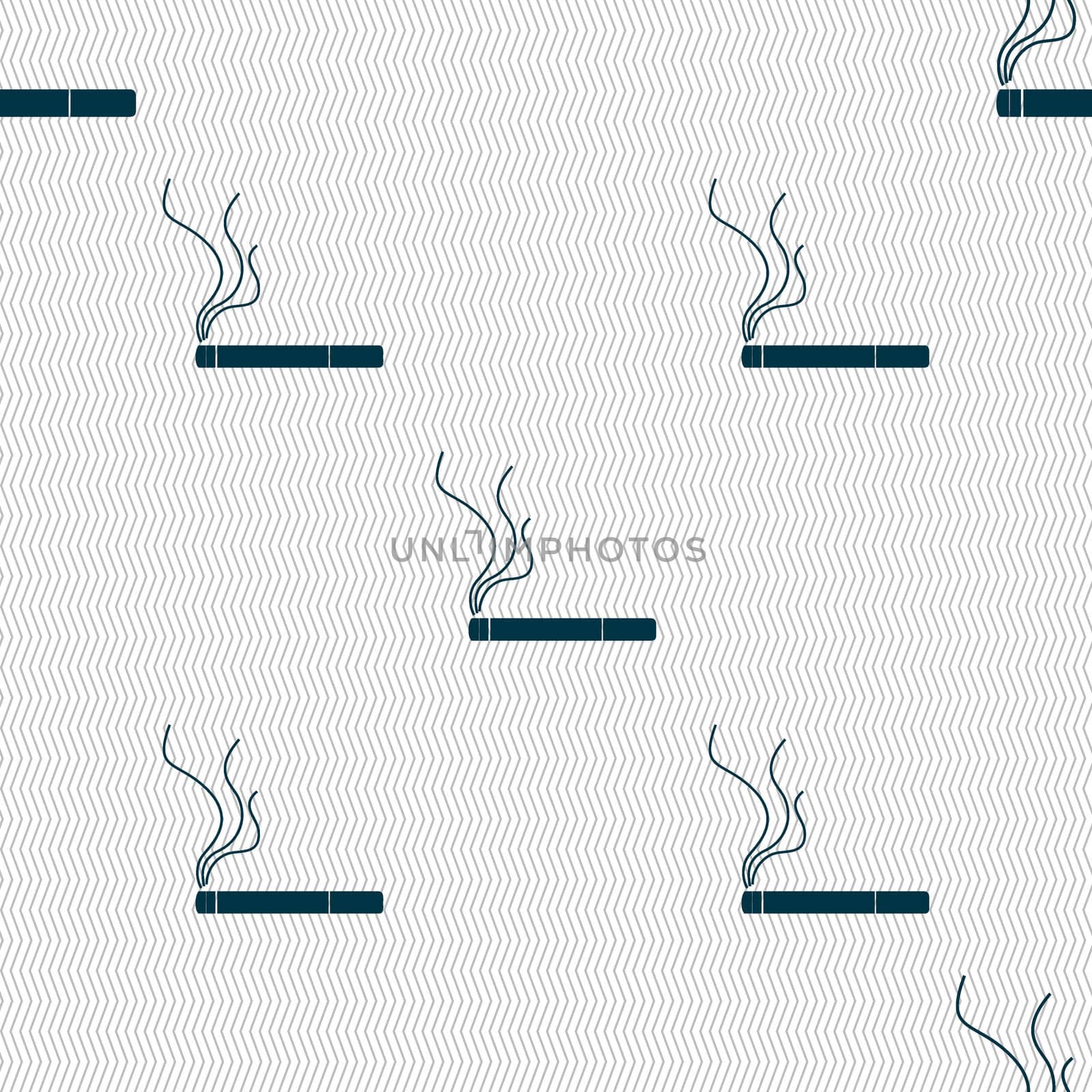 Smoking sign icon. Cigarette symbol. Seamless abstract background with geometric shapes. illustration