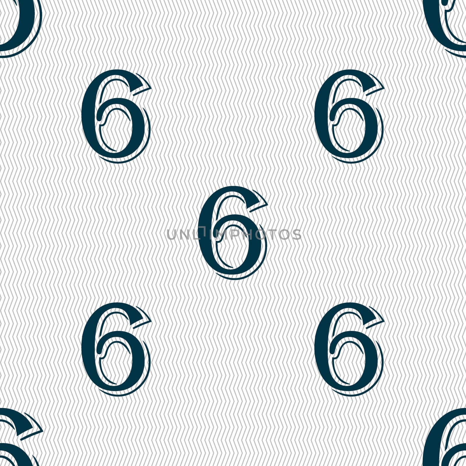 number six icon sign. Seamless abstract background with geometric shapes.  by serhii_lohvyniuk