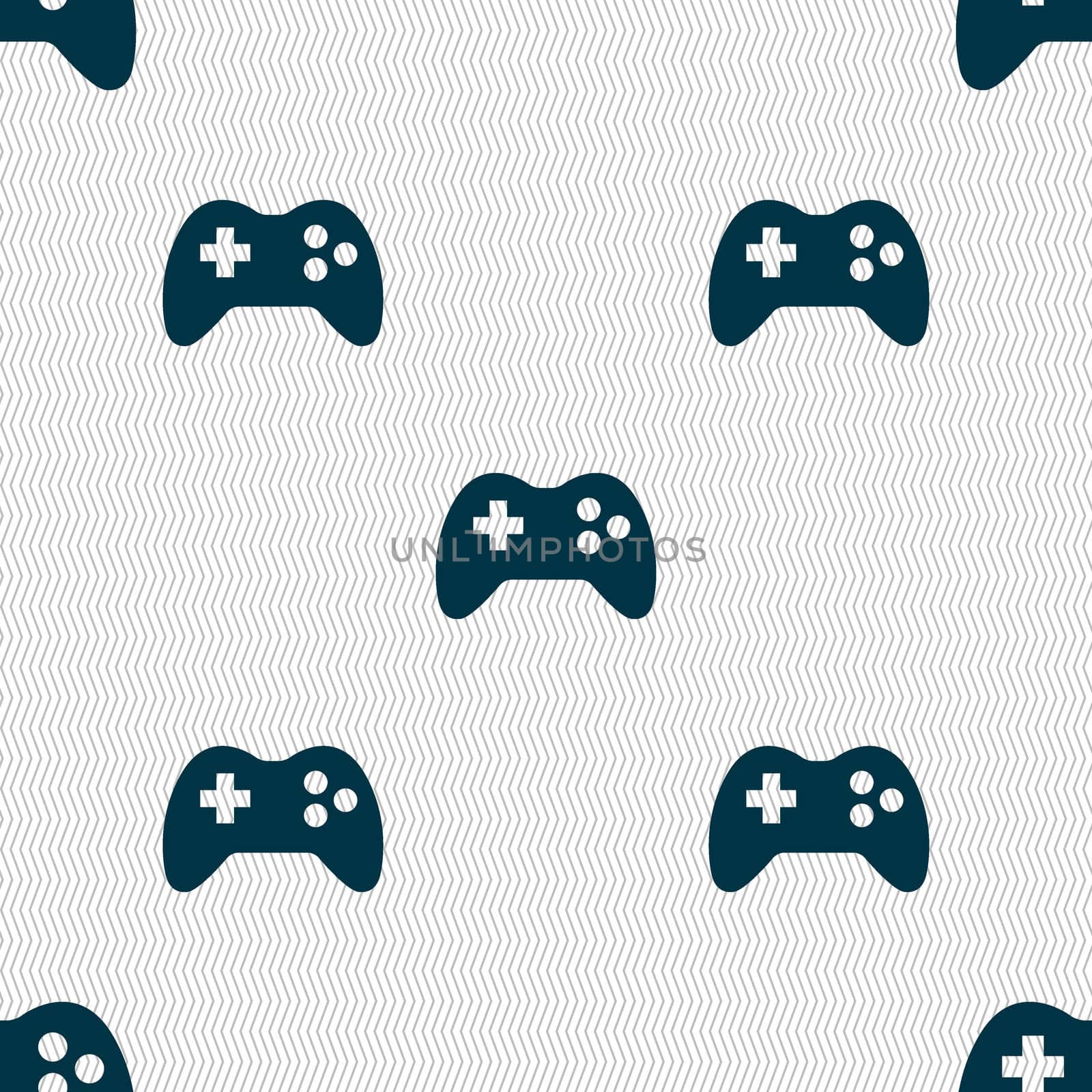 Joystick sign icon. Video game symbol. Seamless abstract background with geometric shapes. illustration