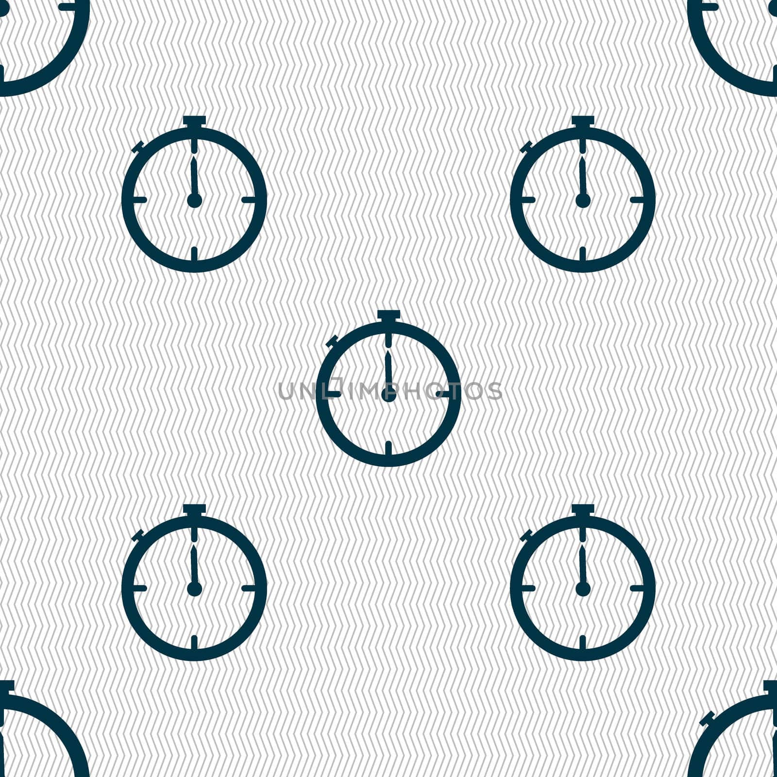 Timer sign icon. Stopwatch symbol.. Seamless abstract background with geometric shapes. illustration