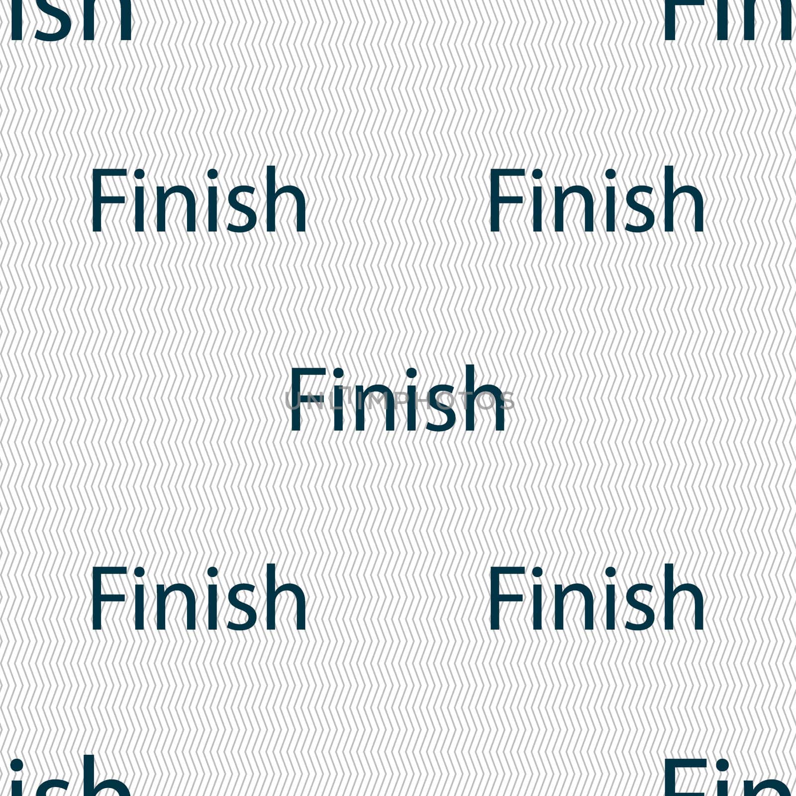 Finish sign icon. Power button. Seamless abstract background with geometric shapes. illustration