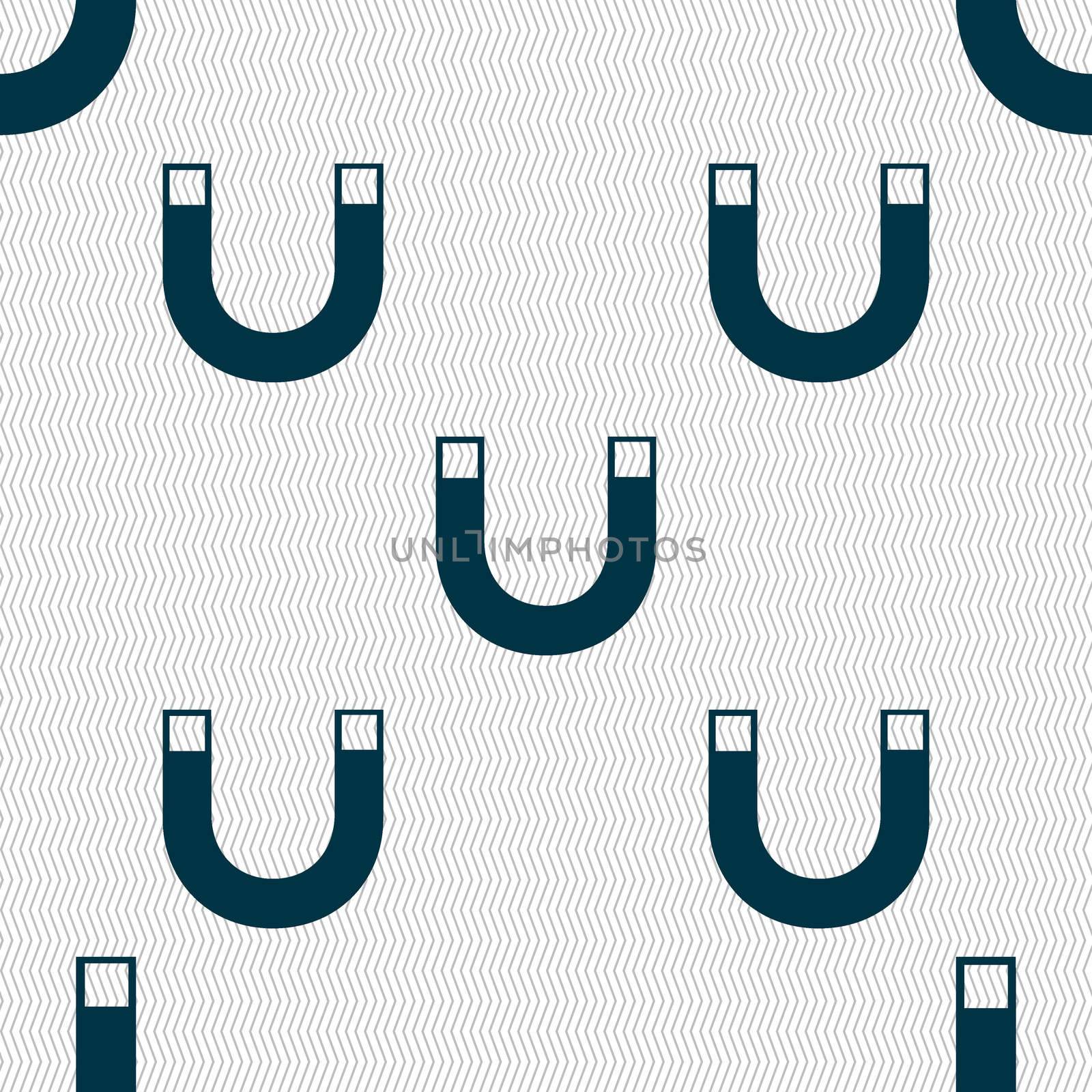 magnet sign icon. horseshoe it symbol. Repair sig. Seamless abstract background with geometric shapes.  by serhii_lohvyniuk