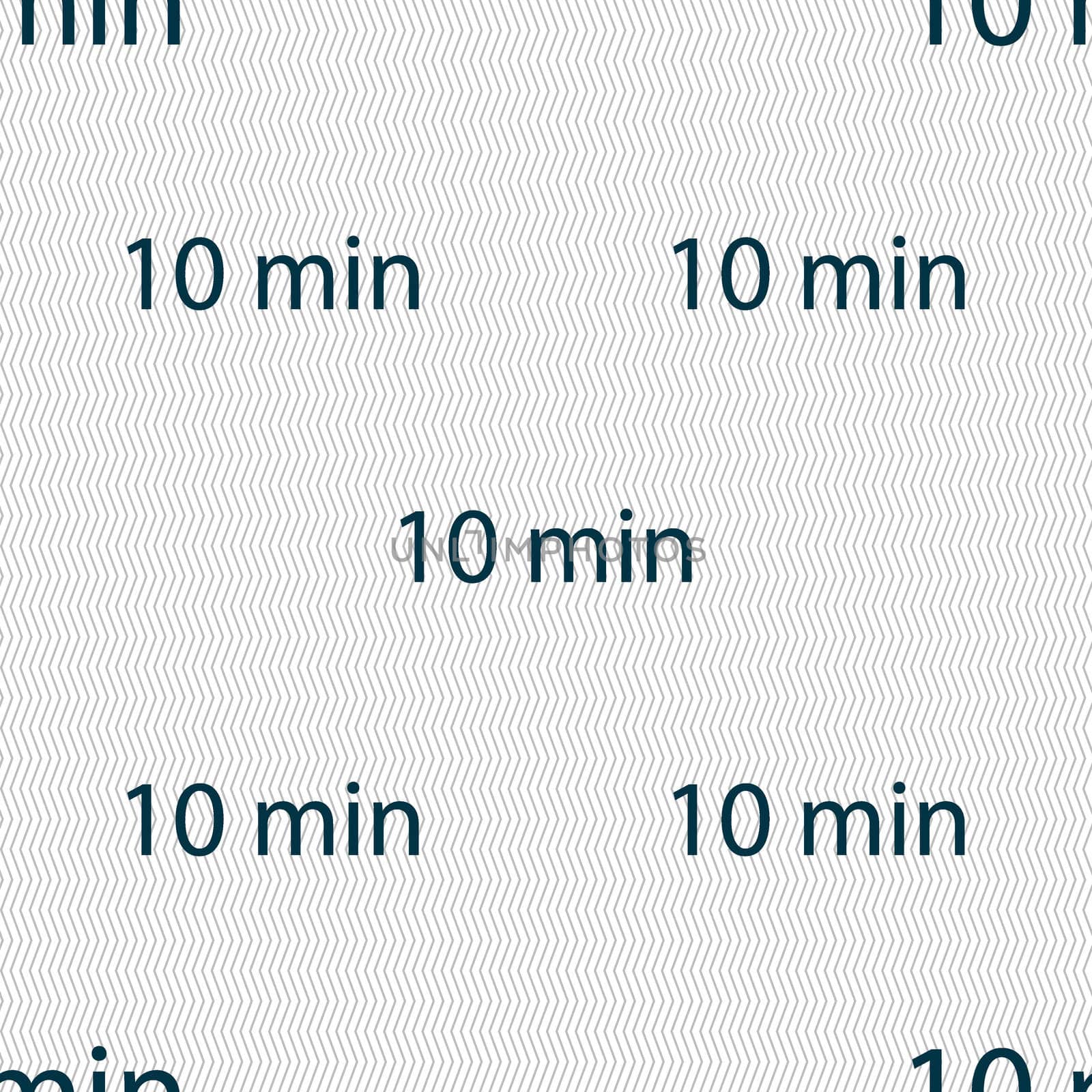 10 minutes sign icon. Seamless abstract background with geometric shapes. illustration