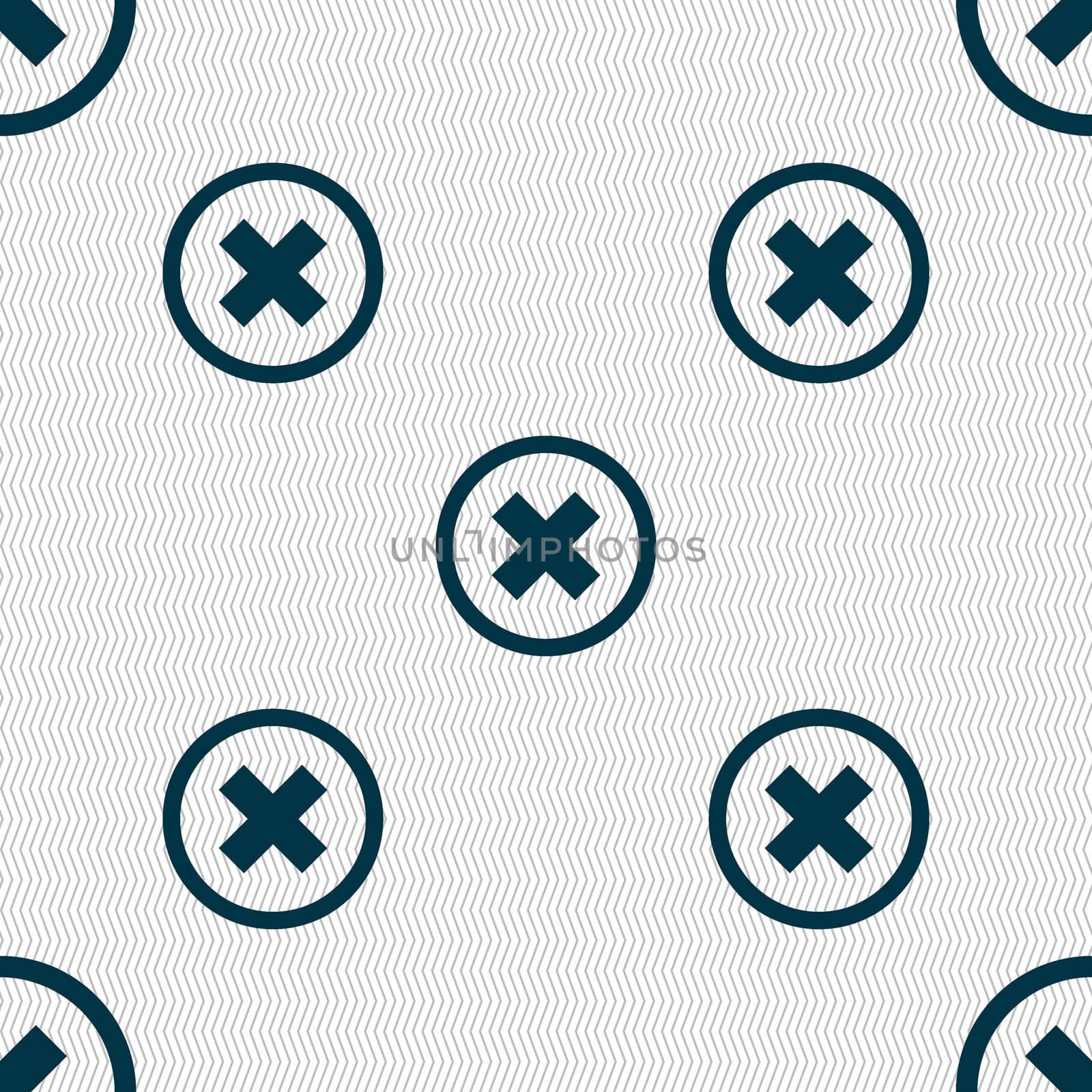 Cancel icon. no sign. Seamless abstract background with geometric shapes.  by serhii_lohvyniuk
