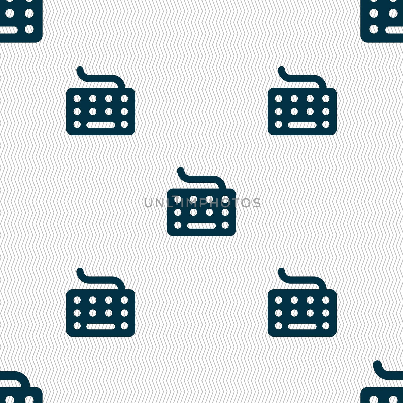 keyboard icon sign. Seamless pattern with geometric texture.  by serhii_lohvyniuk