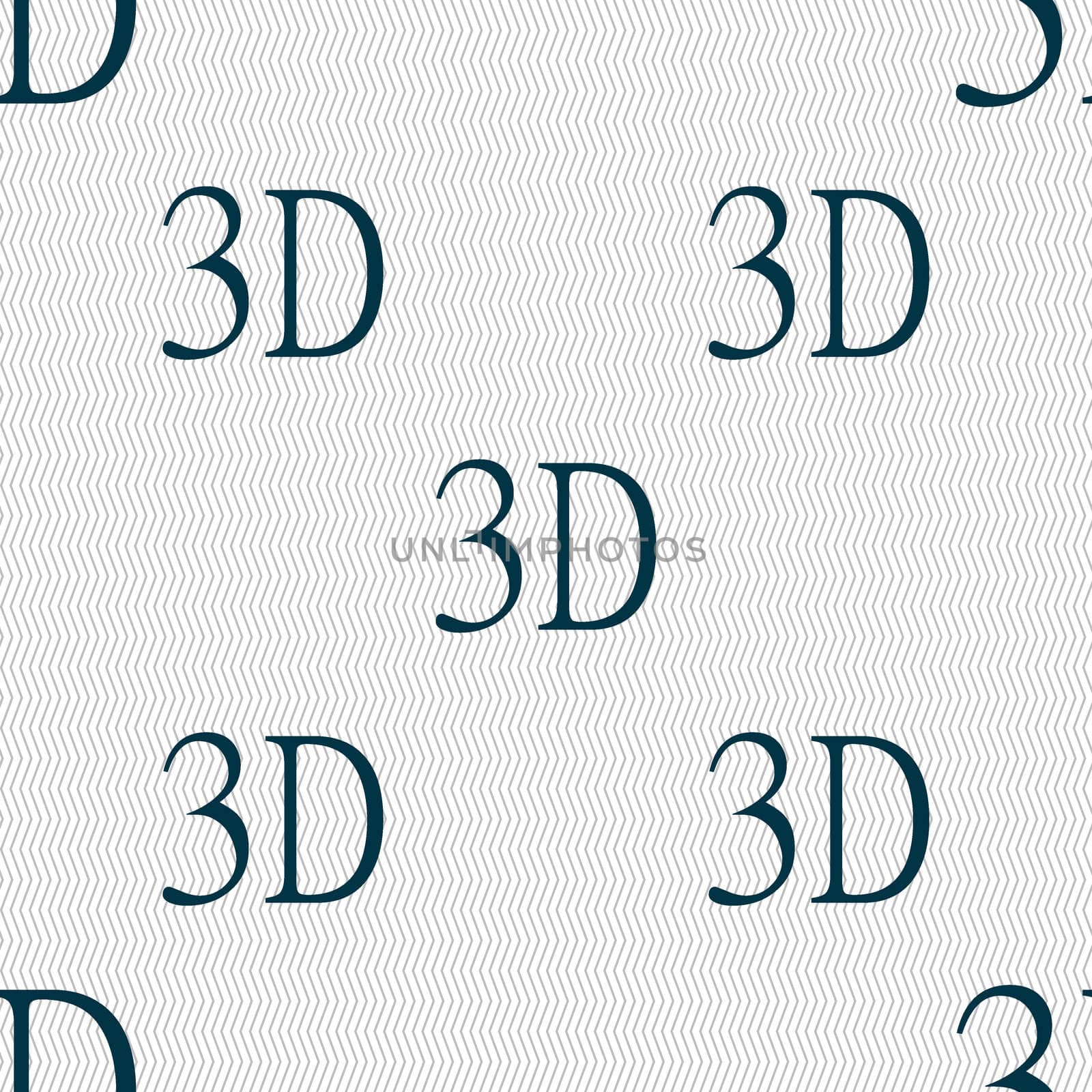 3D sign icon. 3D New technology symbol. Seamless abstract background with geometric shapes. illustration