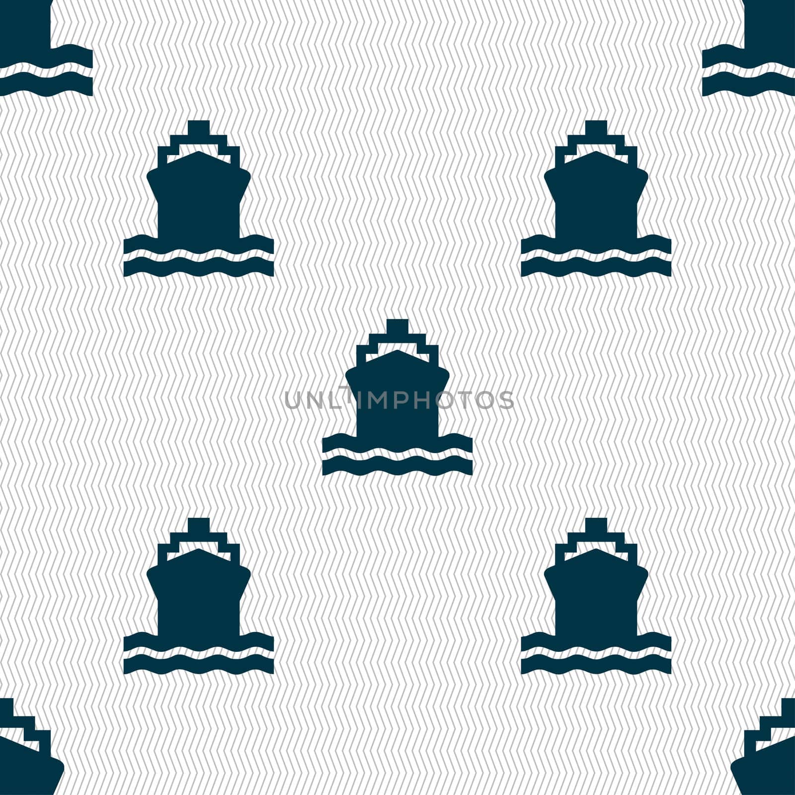 ship icon sign. Seamless pattern with geometric texture.  by serhii_lohvyniuk